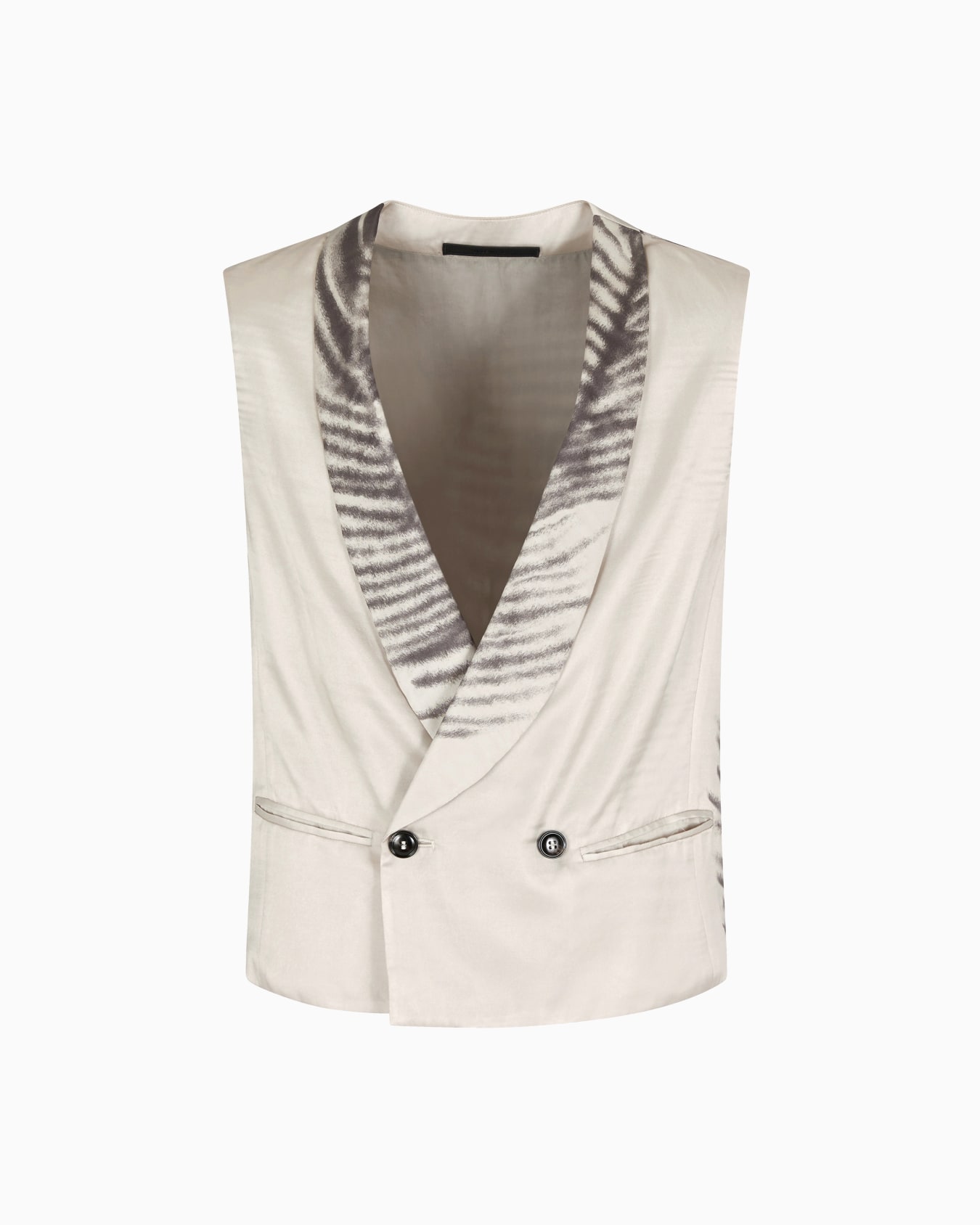Printed cupro double-breasted waistcoat Slide 0