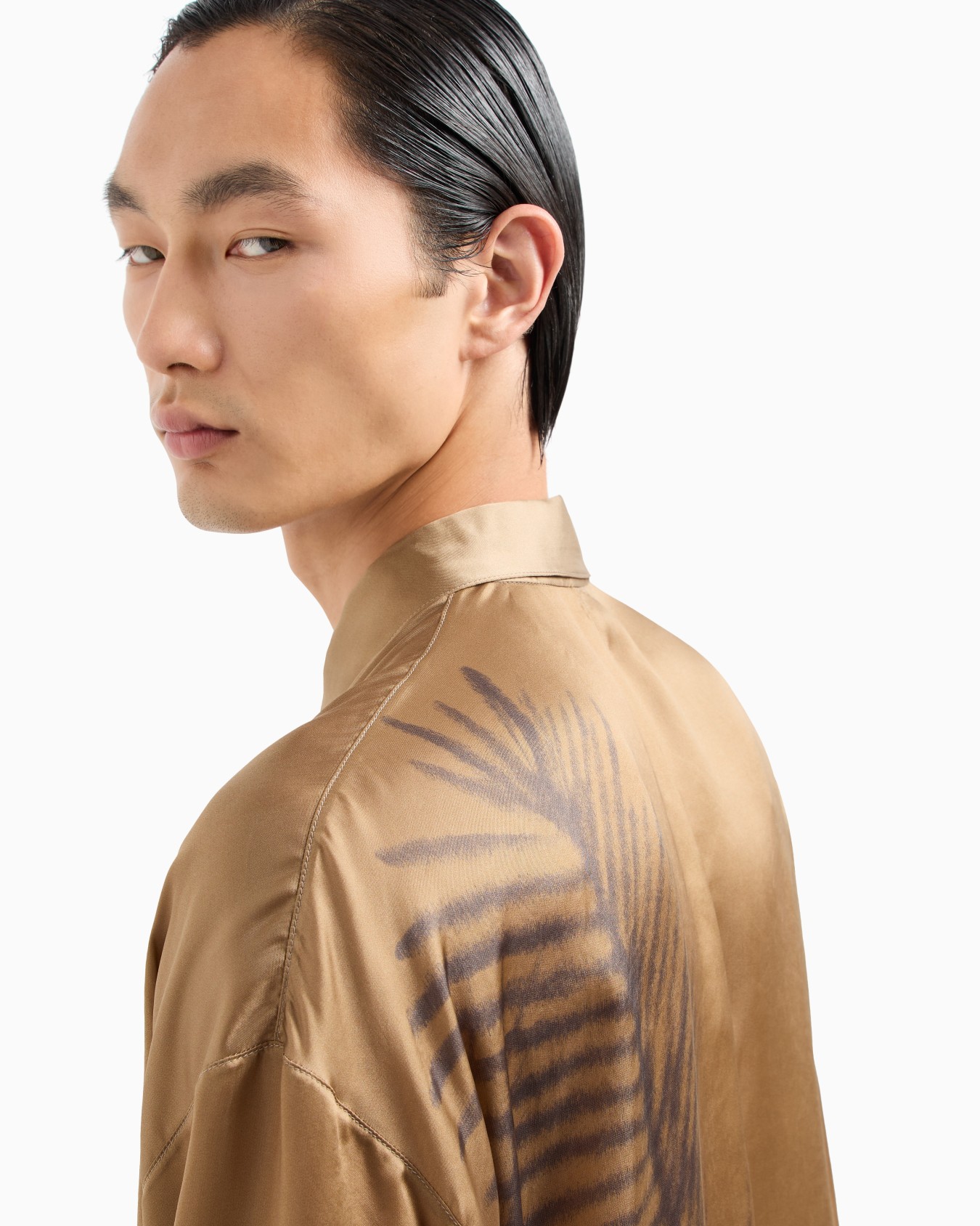 Printed cupro shirt jacket Slide 5