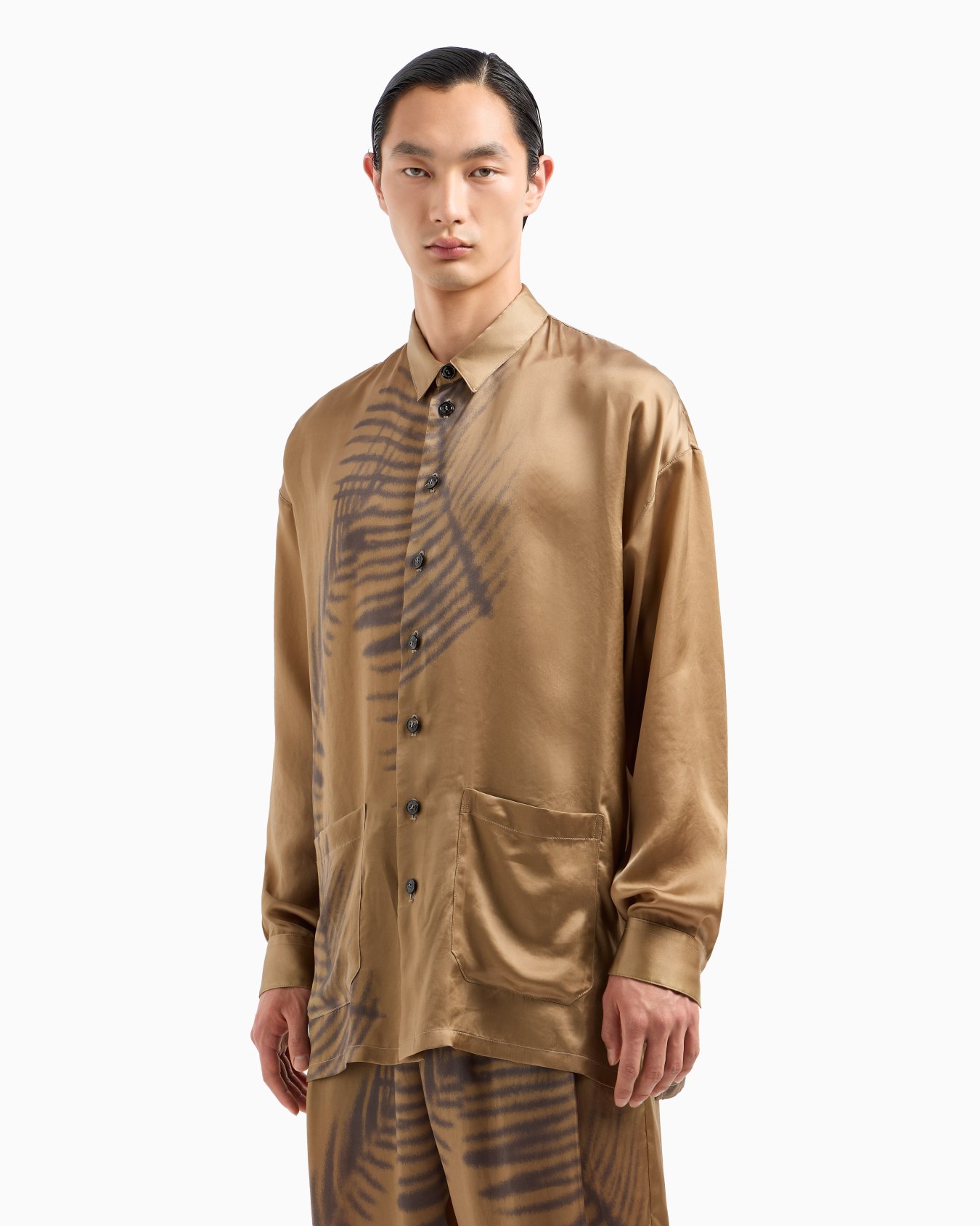 Printed cupro shirt jacket Slide 4
