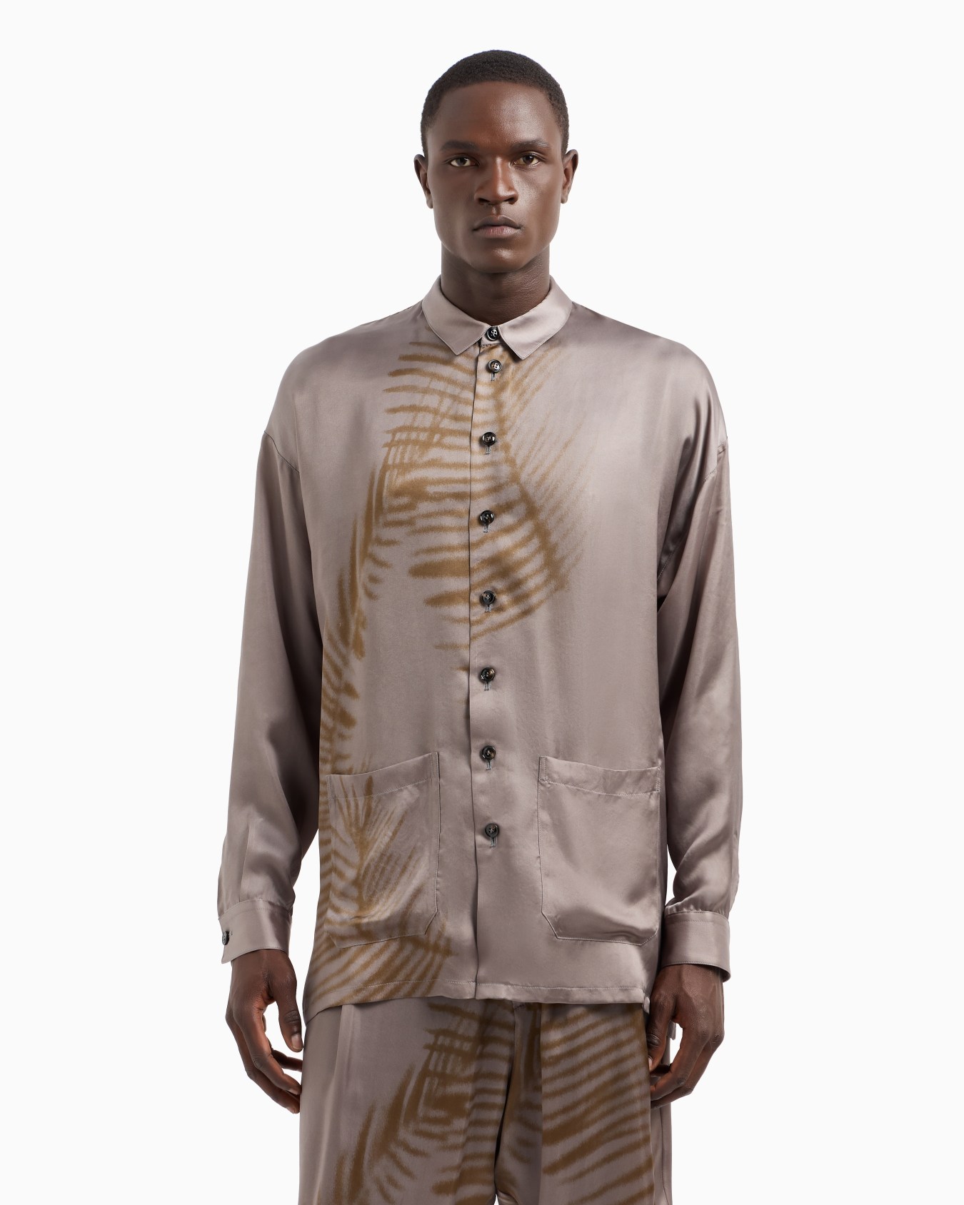 Printed cupro shirt jacket Slide 4