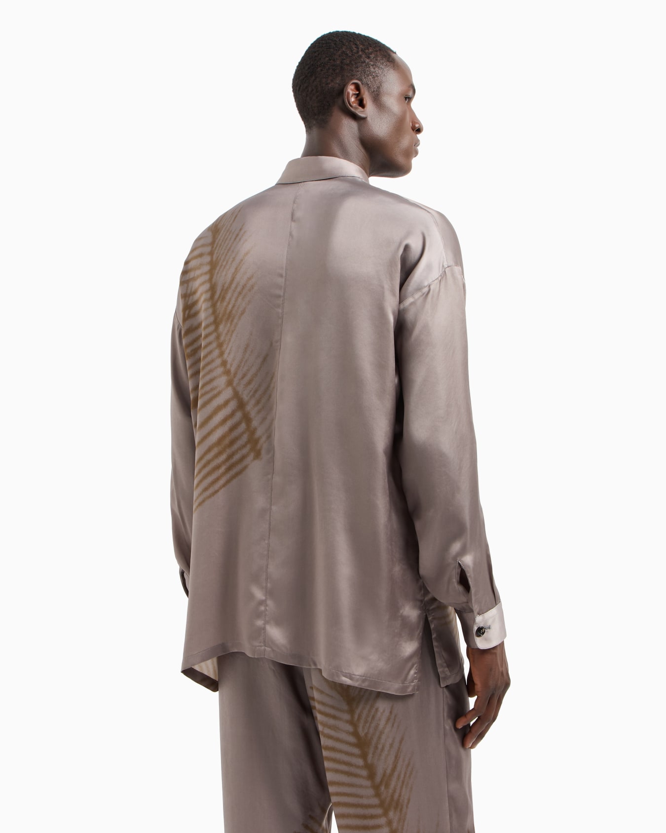 Printed cupro shirt jacket Slide 3