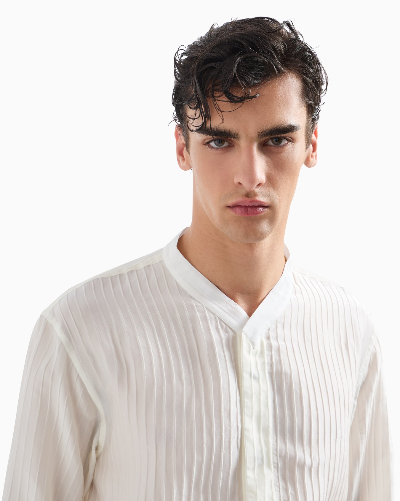 Camisa de tejido jacquard de viscosa y seda Diapositiva 5