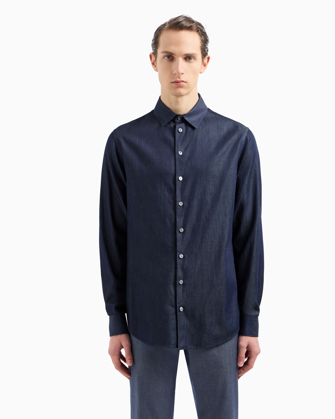 Regular-fit shirt in cotton denim Slide 3