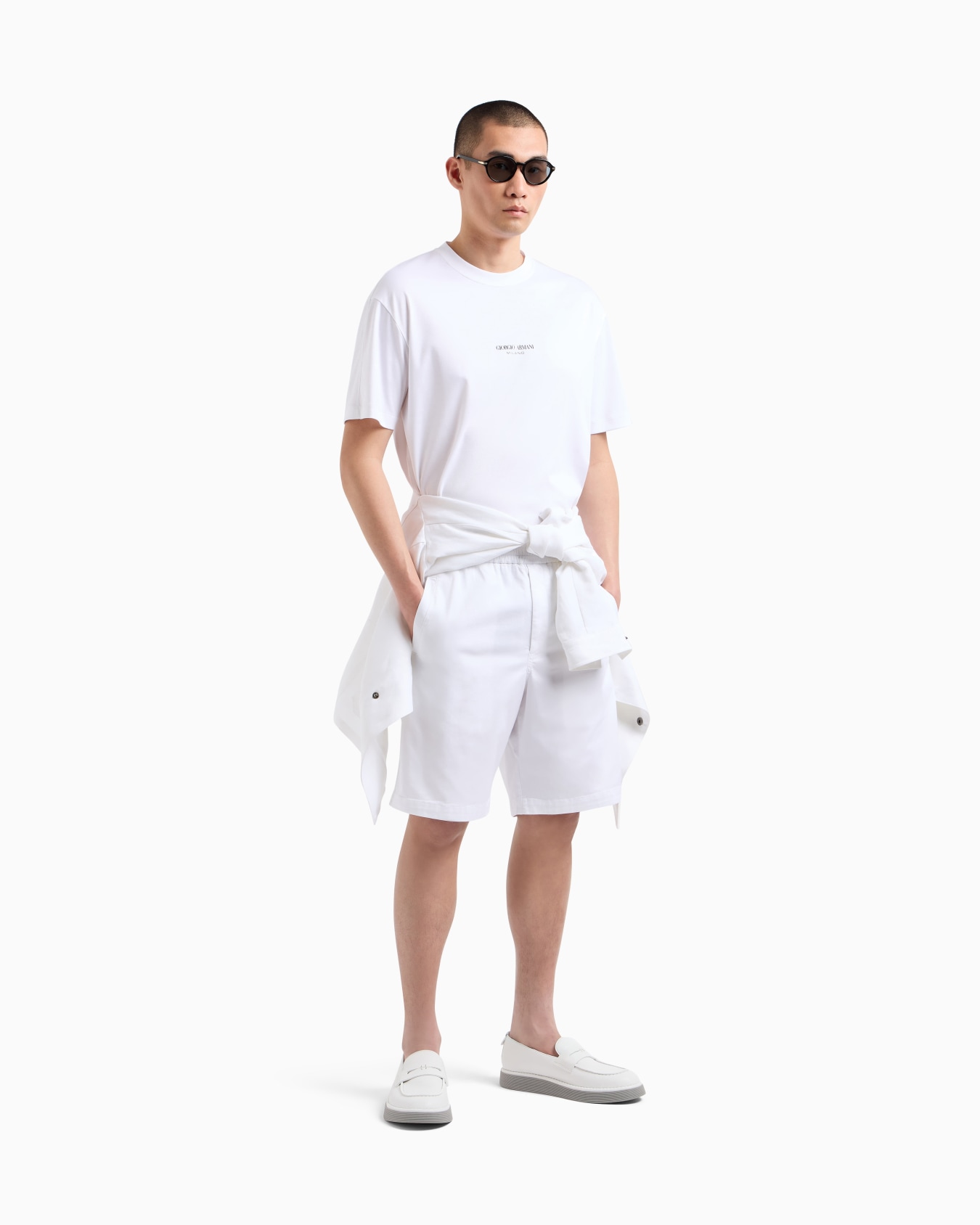 Bermuda shorts in stretch-cotton gabardine Slide 1