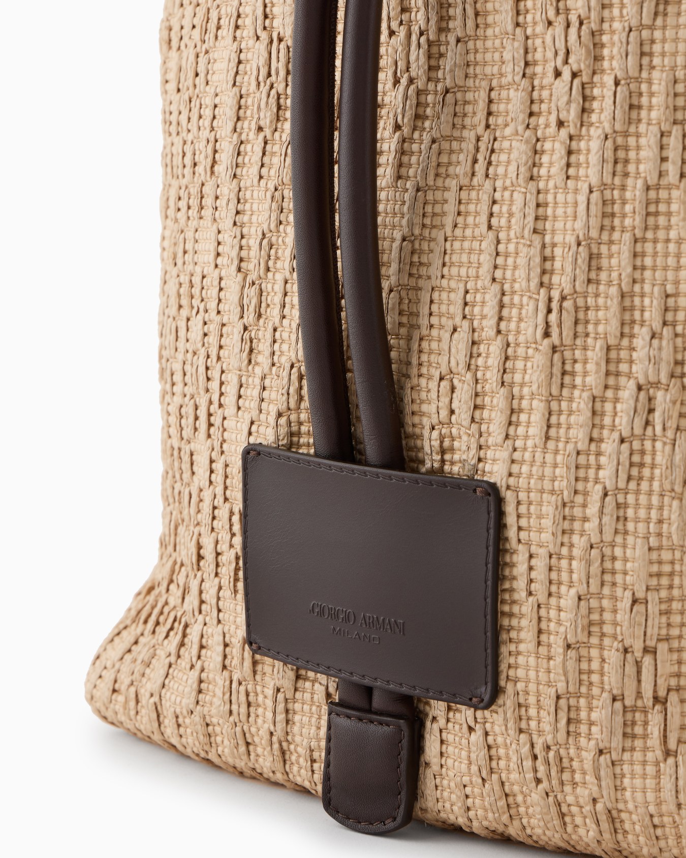 Raffia and leather backpack Slide 4