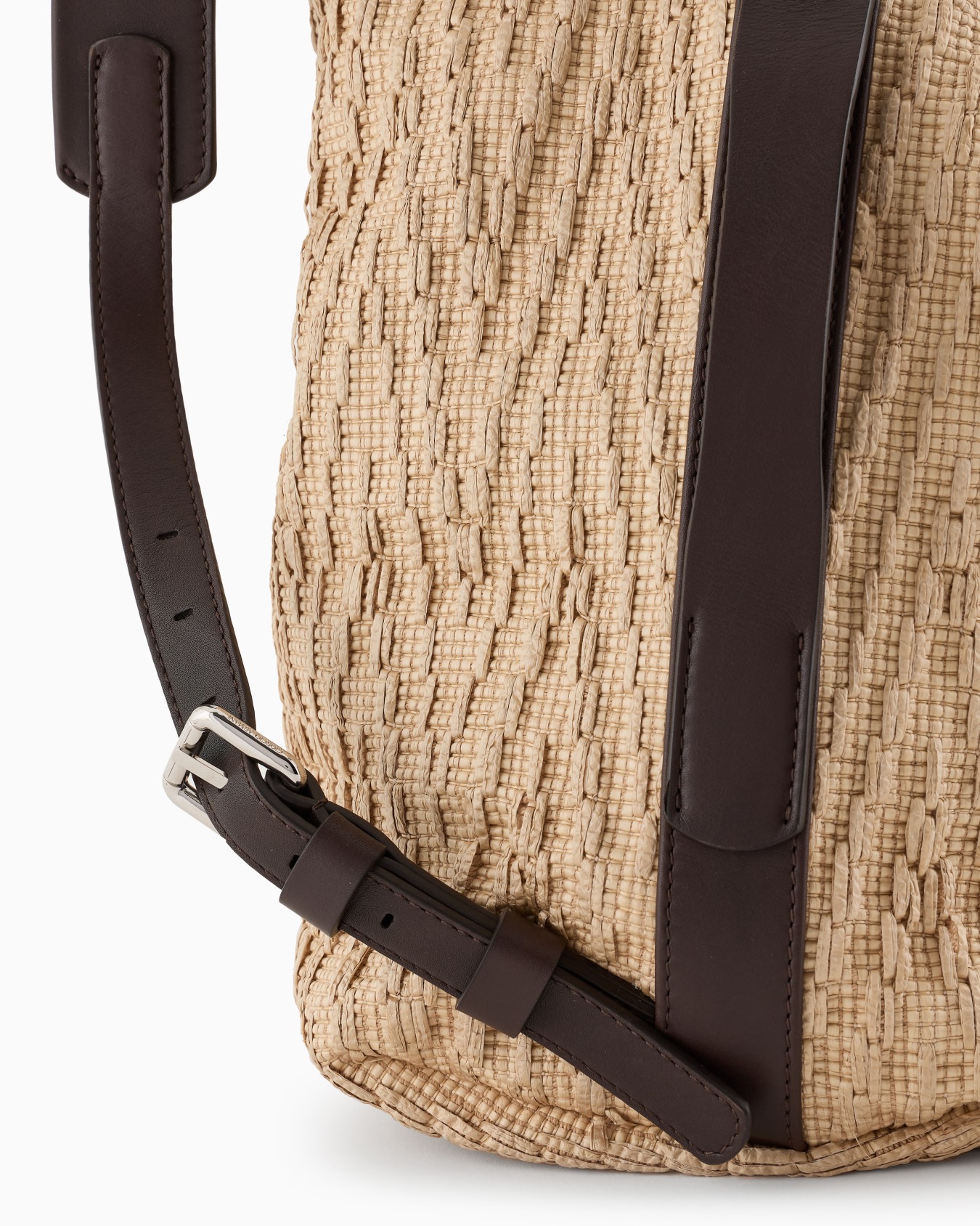 Raffia and leather backpack Slide 5