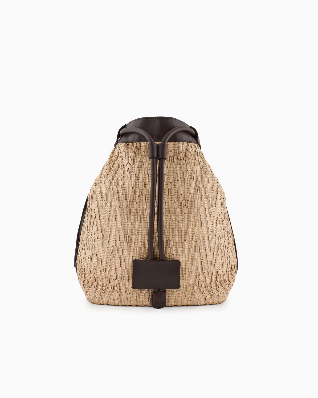 Sac à dos en raphia et cuir Diapositive 0