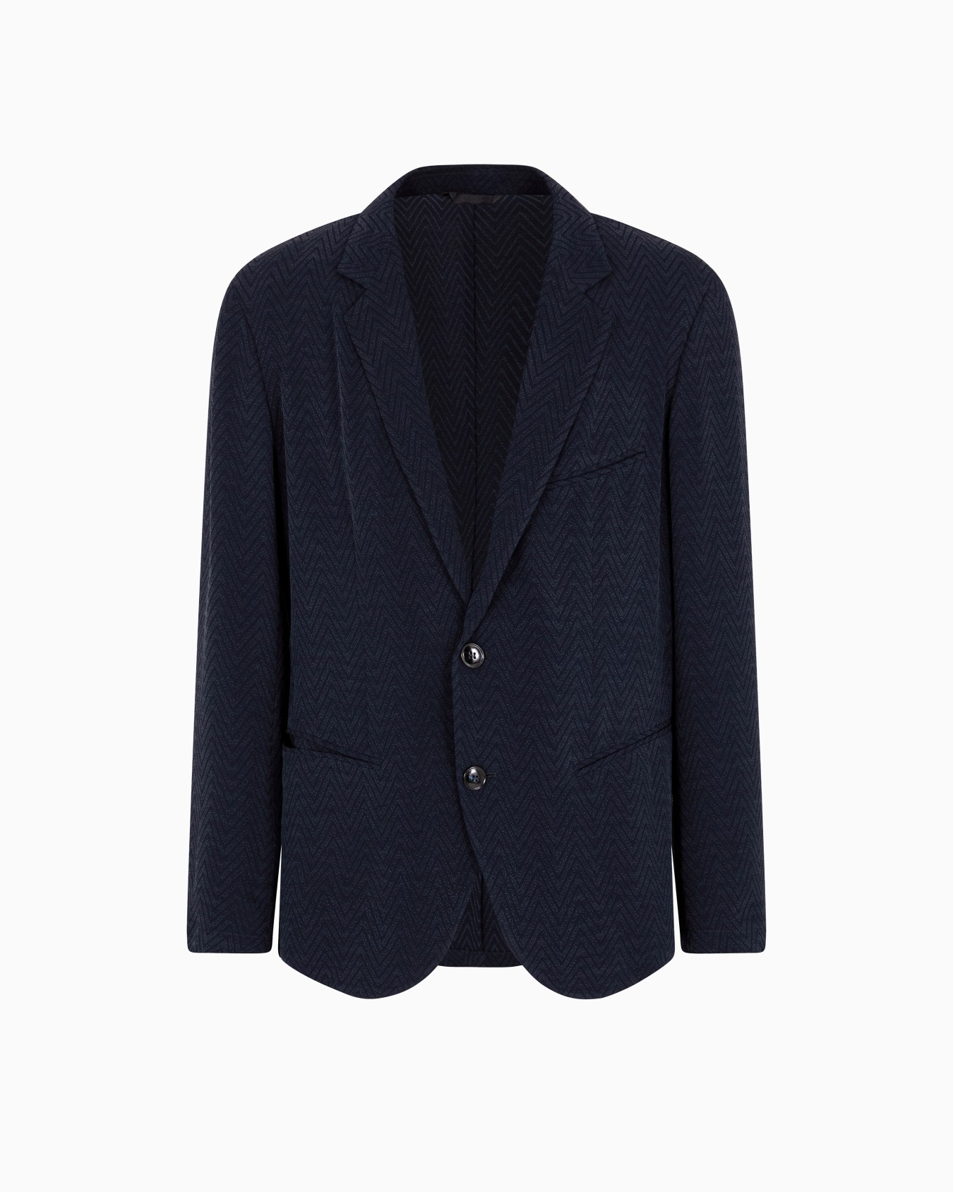 Veste à simple boutonnage en cupro et viscose chevron Diapositive 0