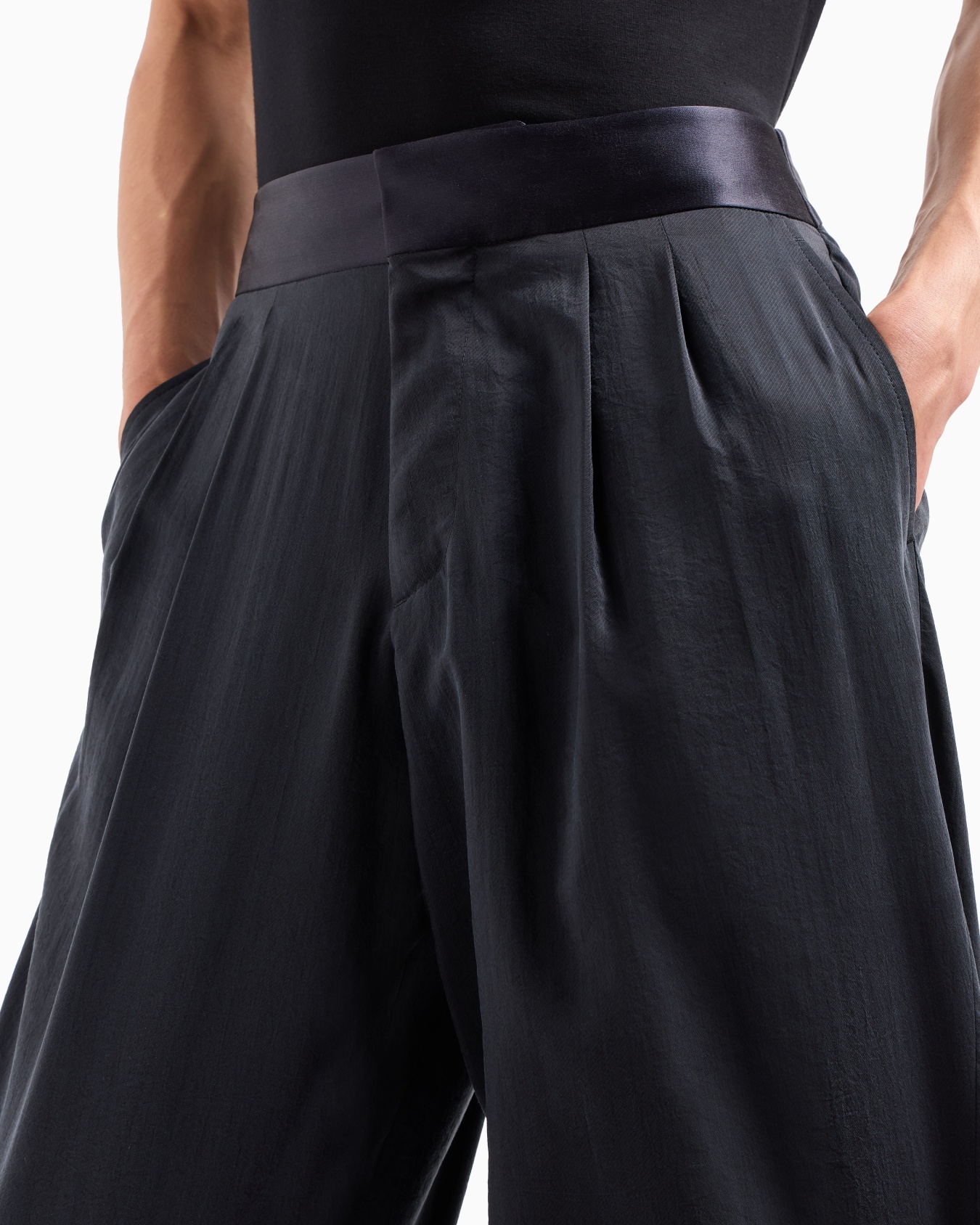 Washed, silk-blend, two-pleat trousers Slide 4