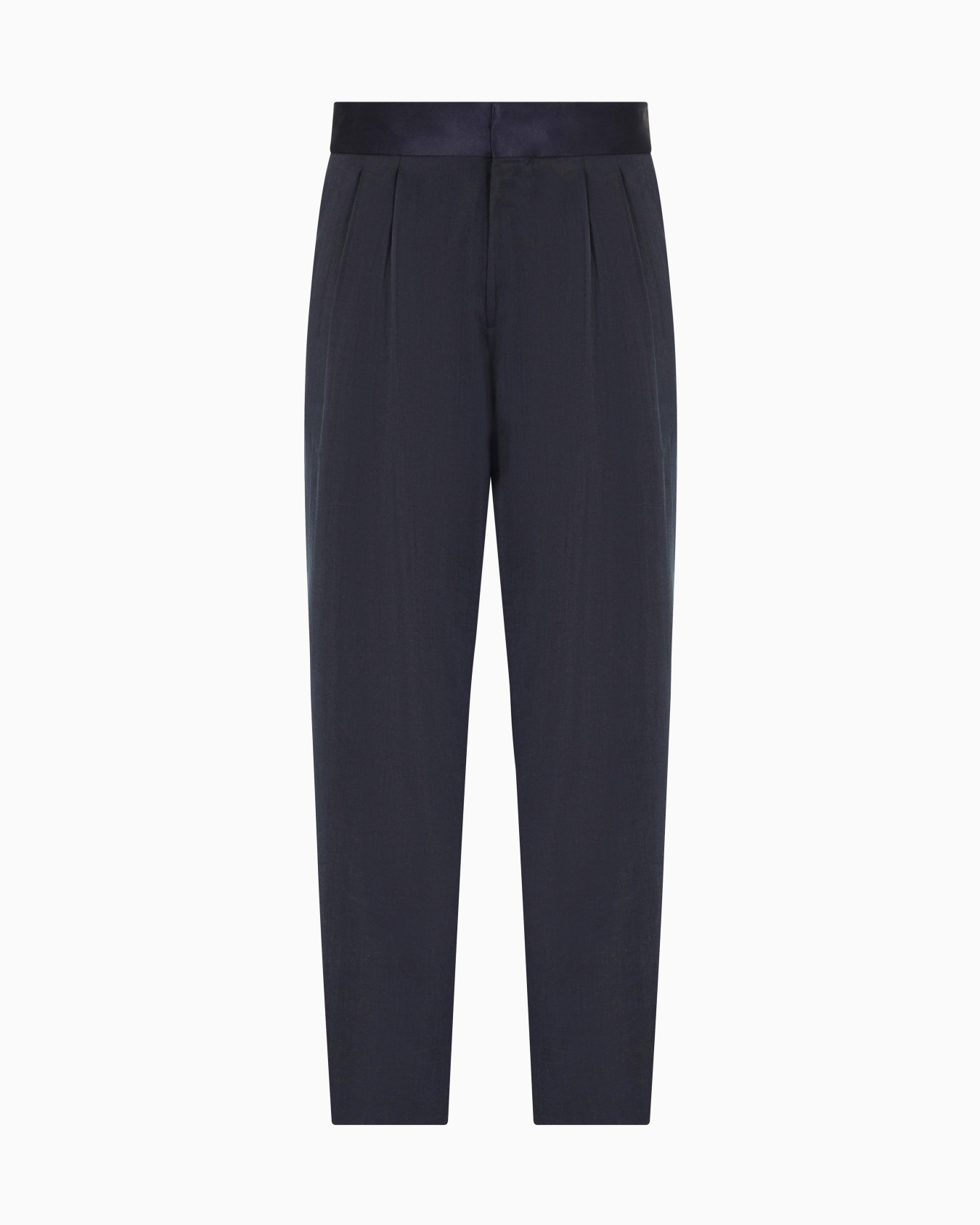 Washed, silk-blend, two-pleat trousers Slide 0