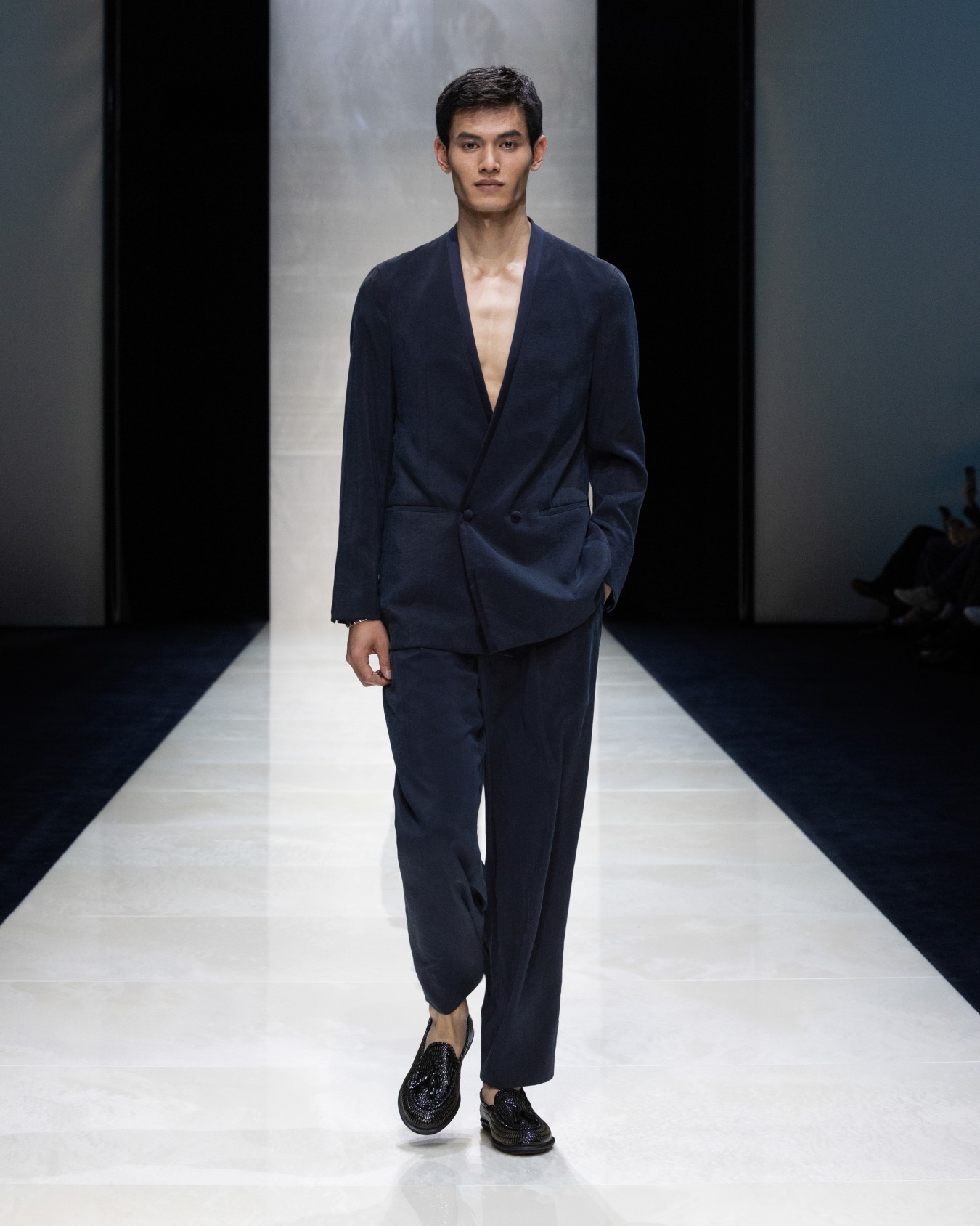 Washed, silk-blend, two-pleat trousers Slide 5