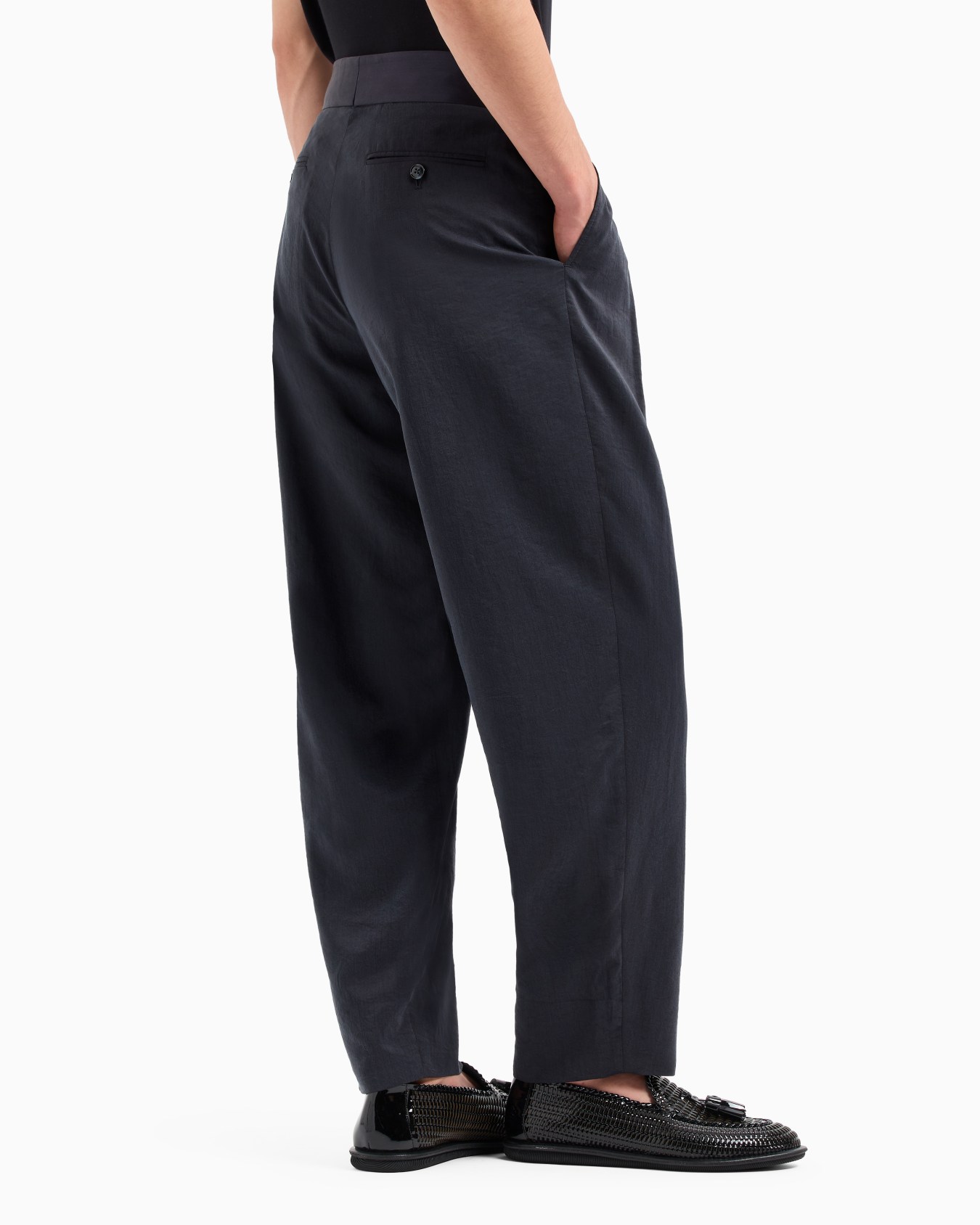 Washed, silk-blend, two-pleat trousers Slide 2