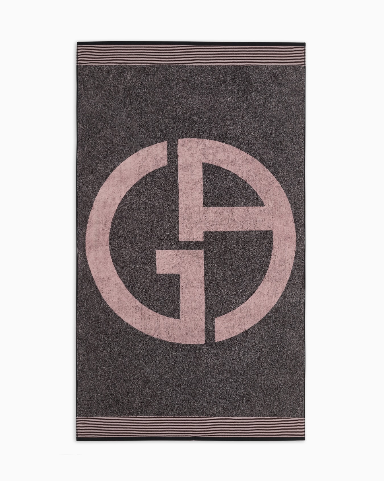 Cotton beach towel with jacquard logo Slide 0