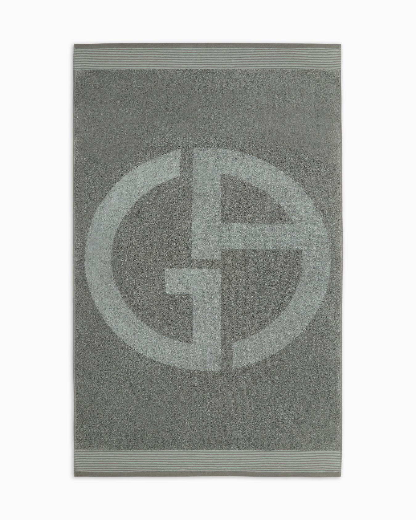 Cotton beach towel with jacquard logo Slide 0