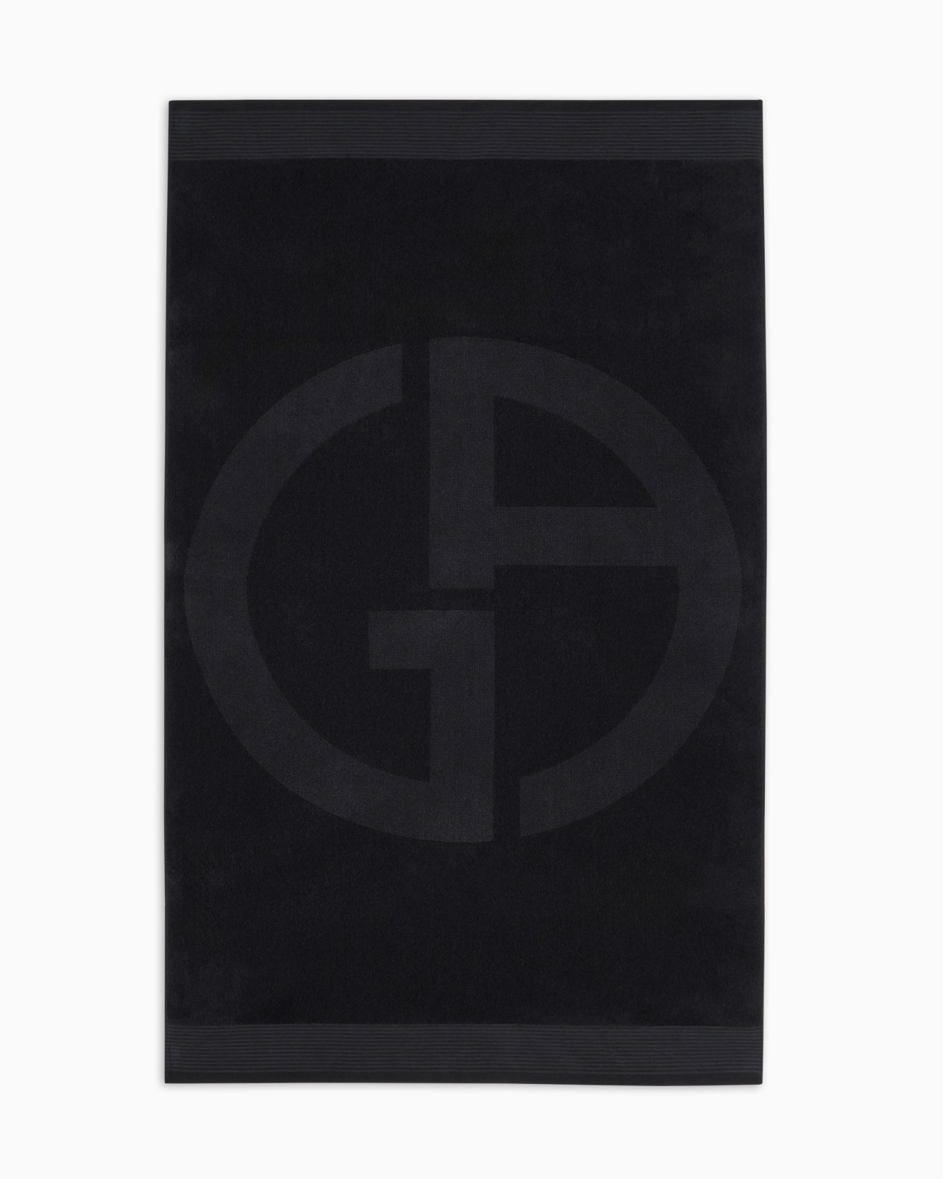 Cotton beach towel with jacquard logo Slide 0