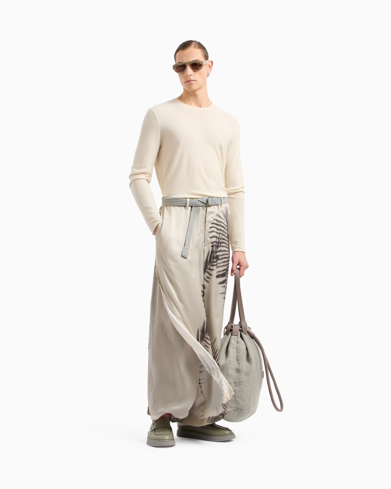 Printed cupro wide-leg trousers Slide 2