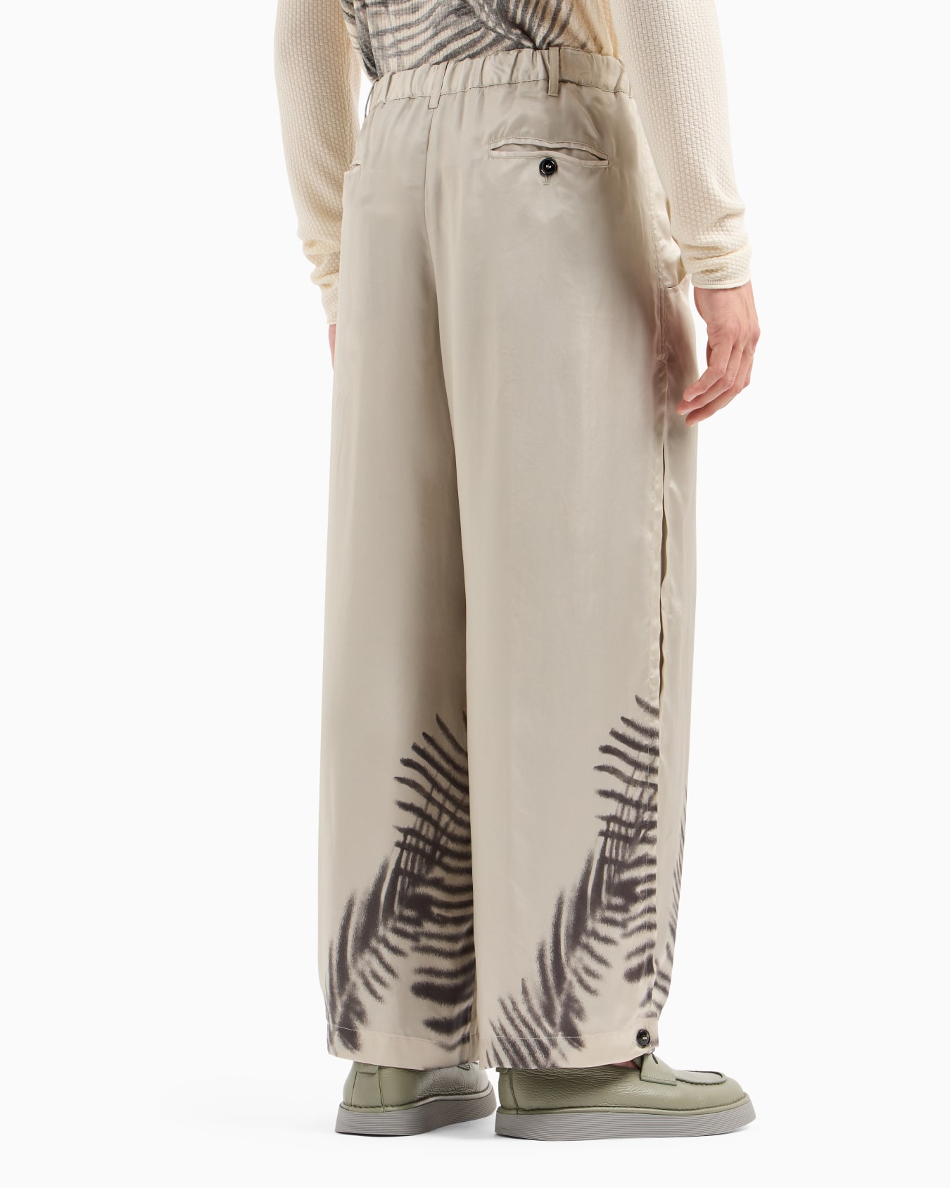 Printed cupro wide-leg trousers Slide 3