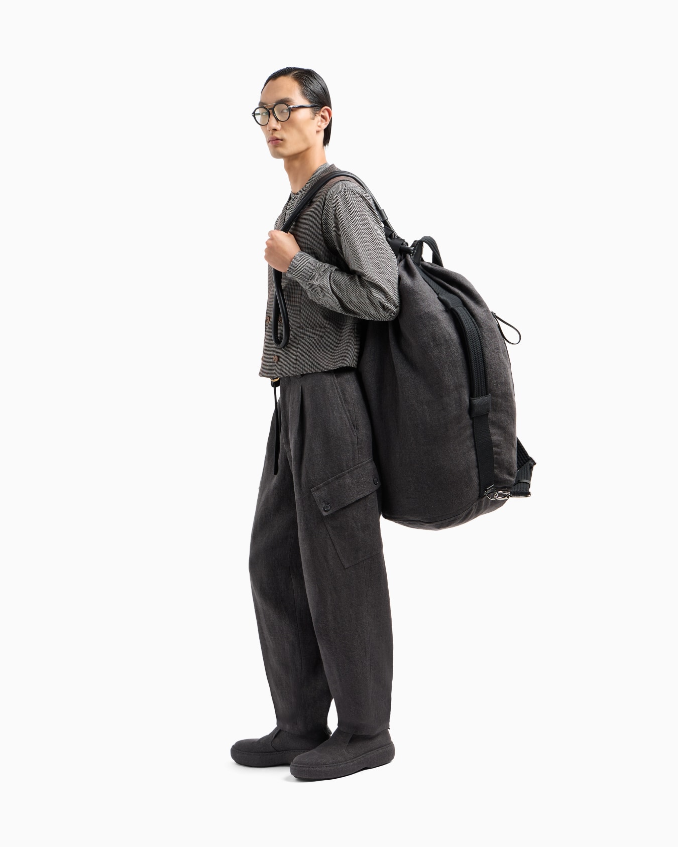 Linen canvas backpack Slide 6