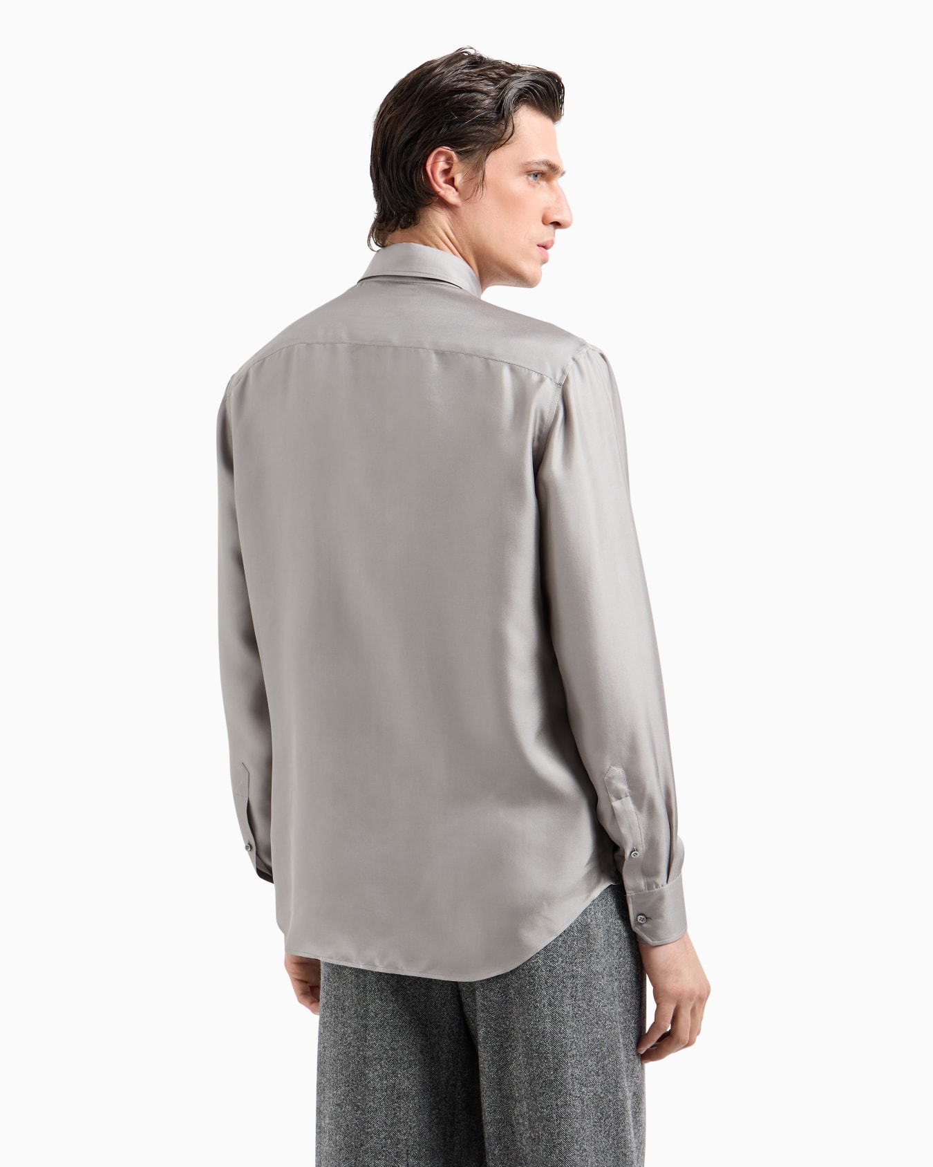Slim-fit, silk-twill shirt Slide 2