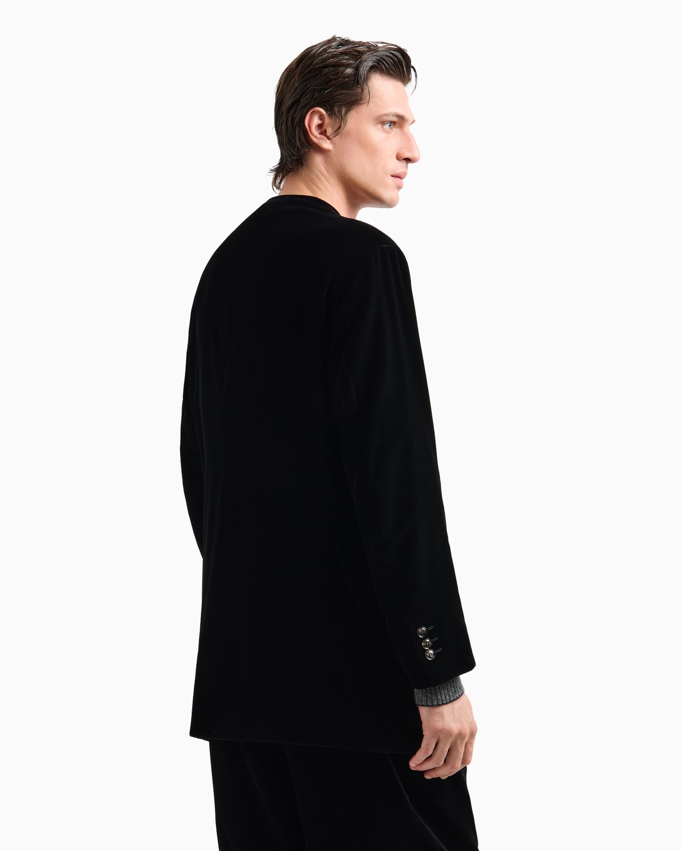 Heritage Line single-breasted velvet jacket Slide 3