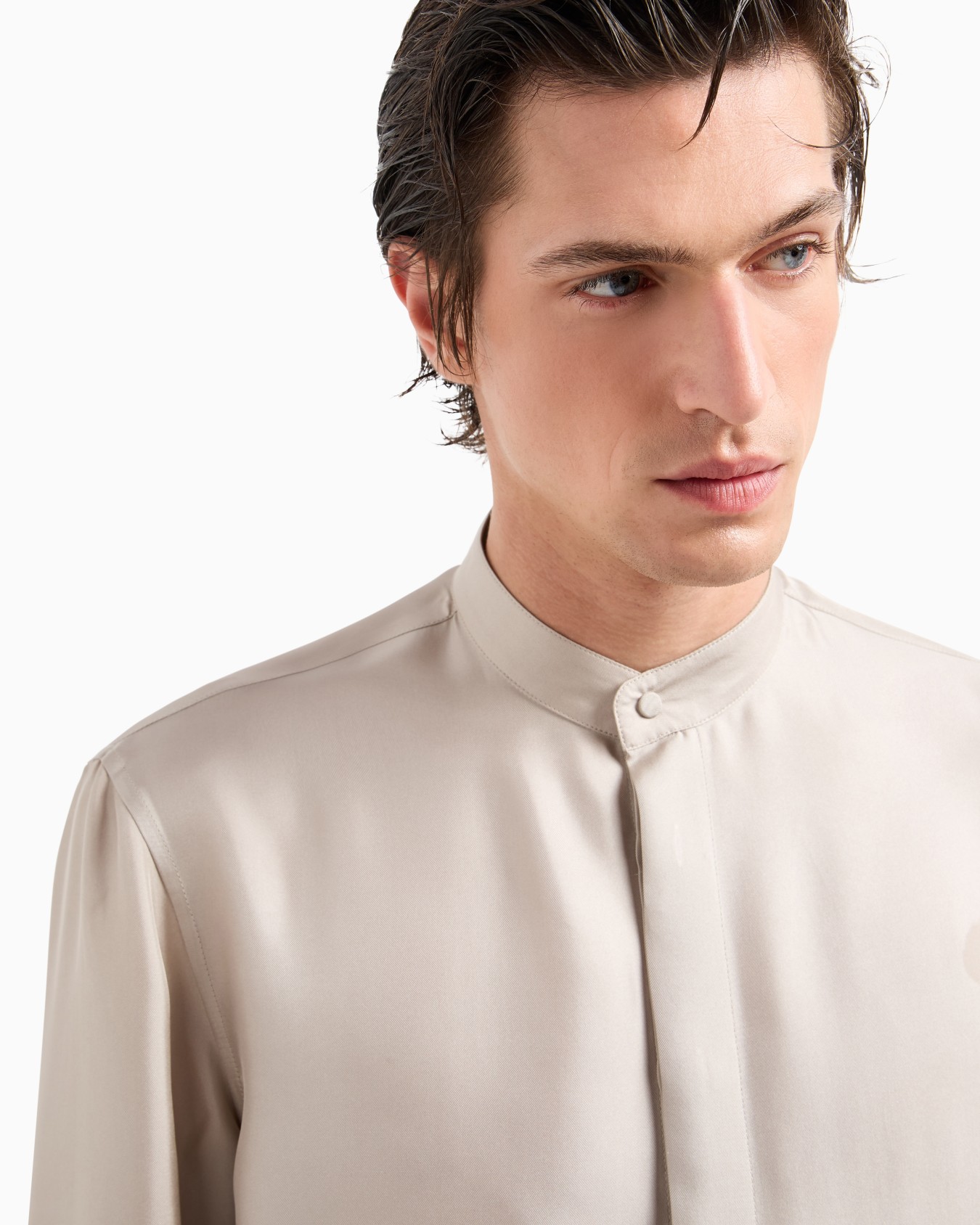 Slim-fit, silk-twill shirt Diapositiva 5