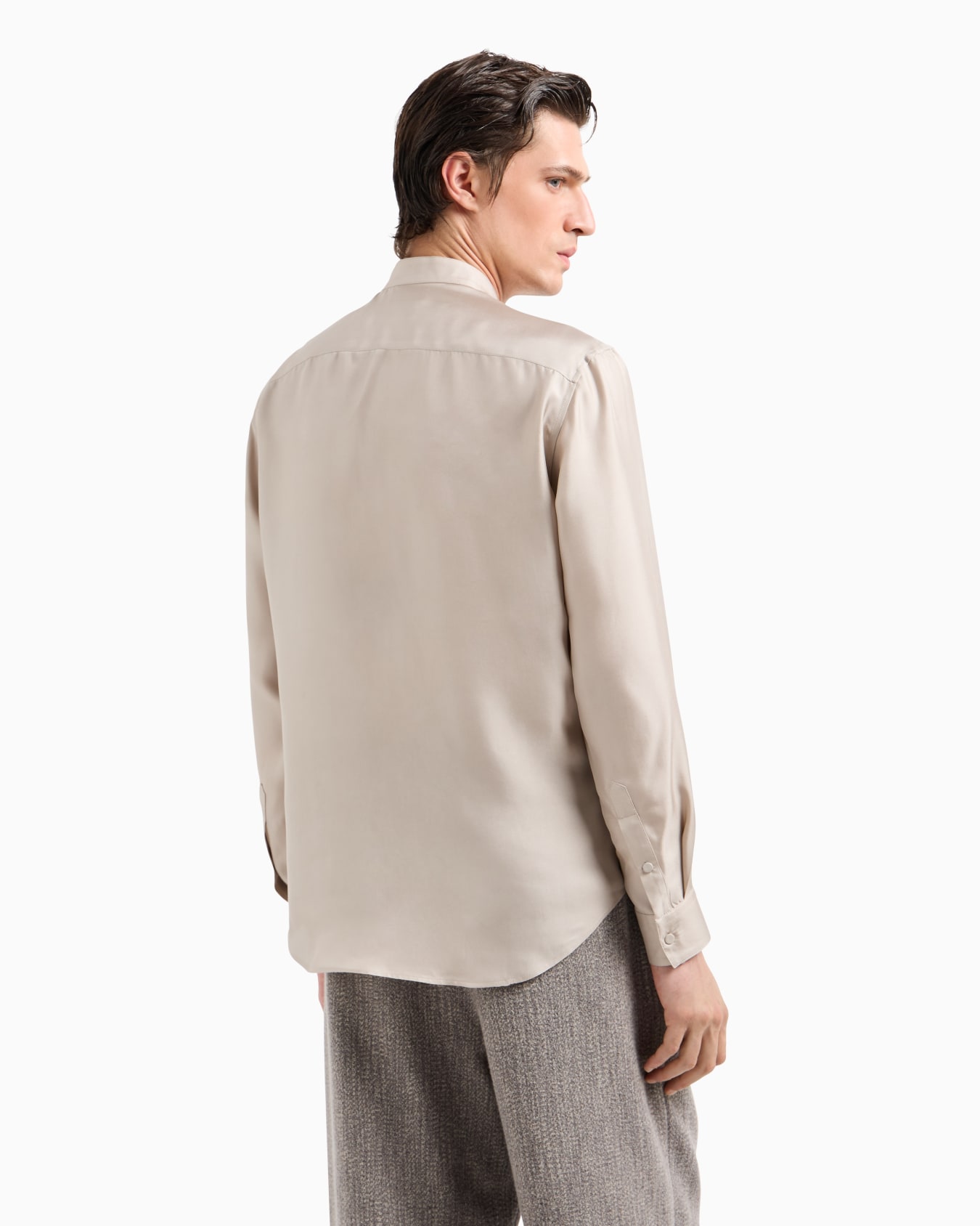 Slim-fit, silk-twill shirt Diapositiva 3