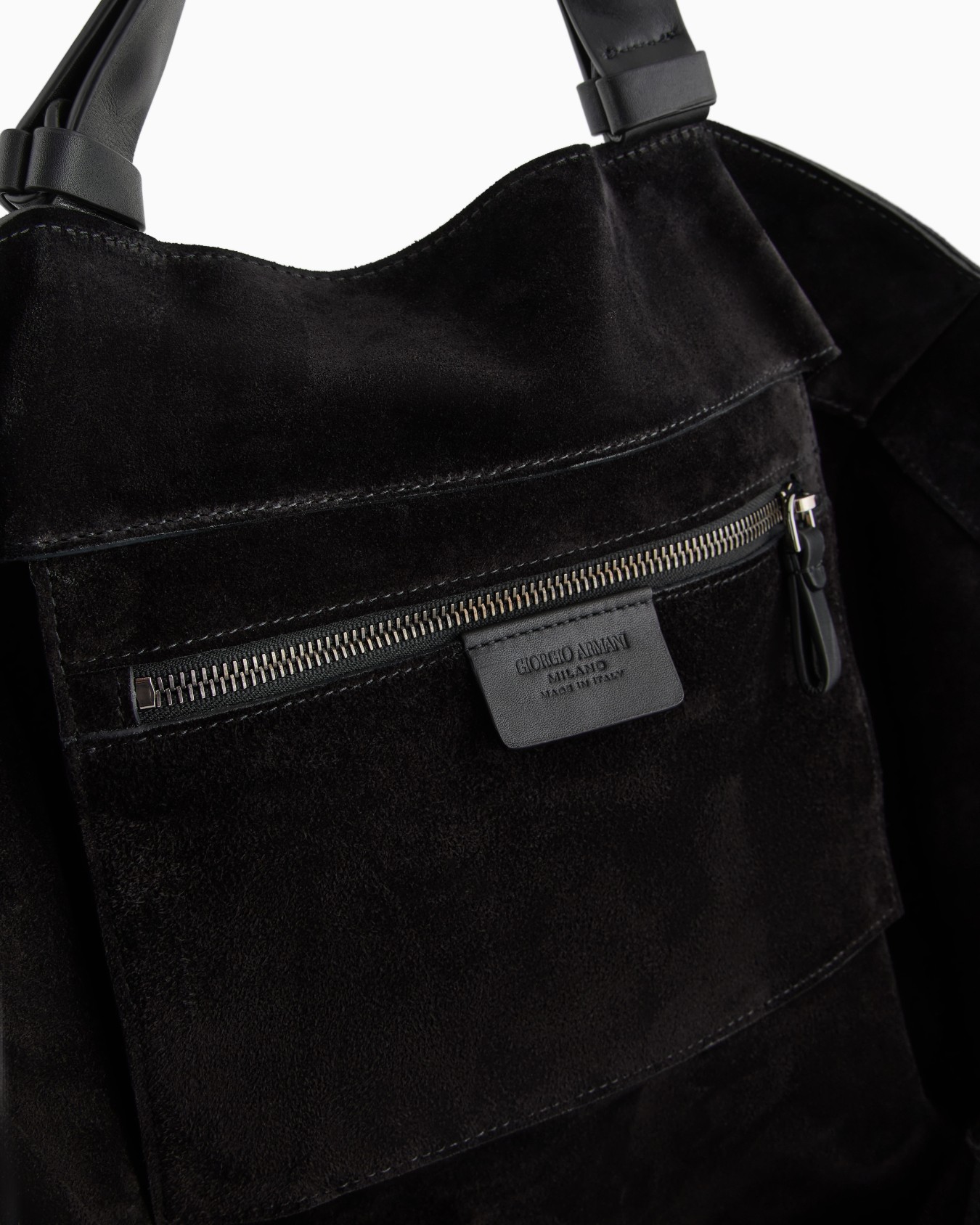Suede and leather shopper bag Slide 3