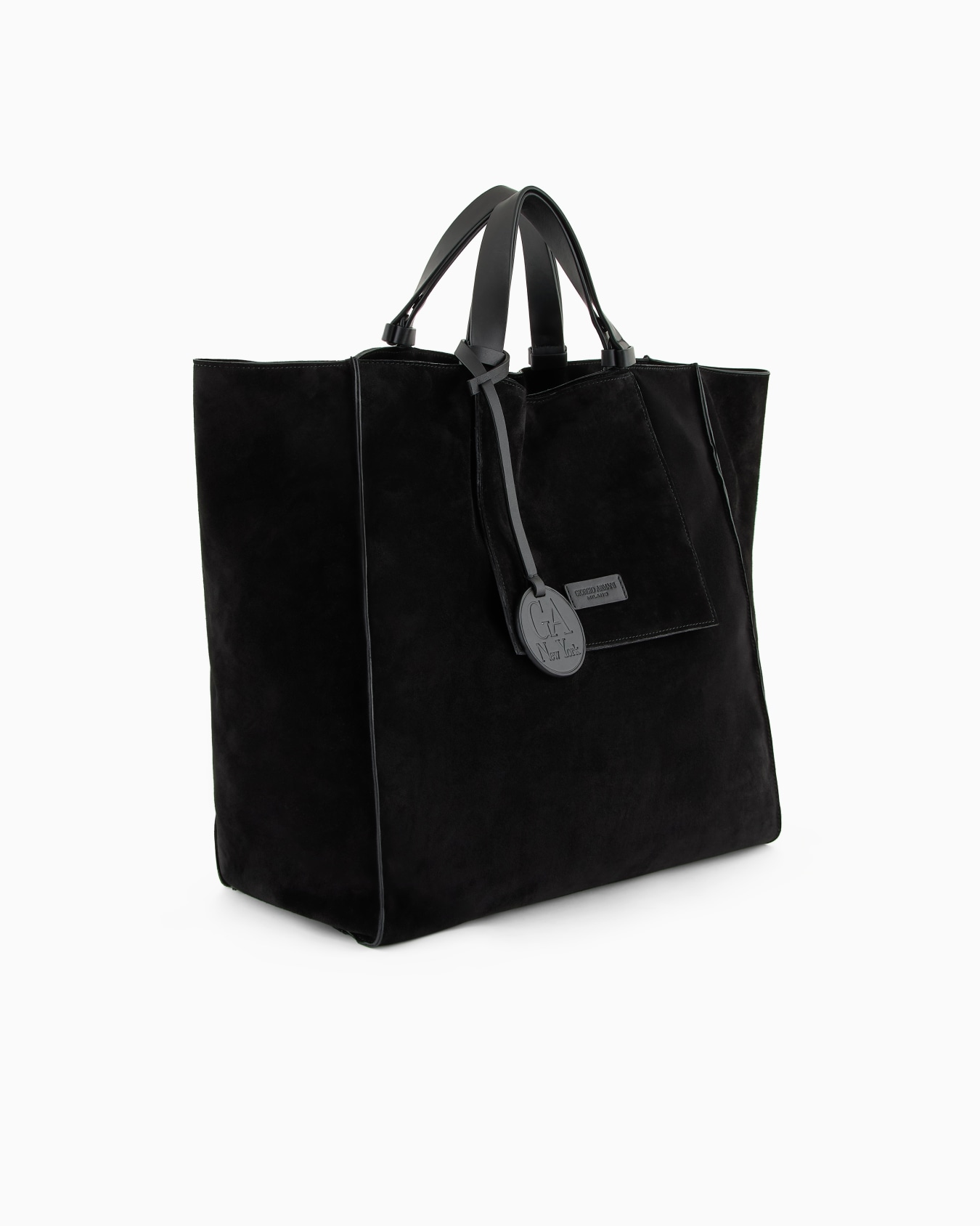 Suede and leather shopper bag Slide 1