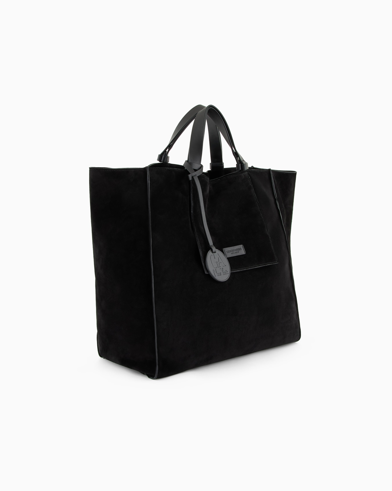 Suede and leather shopper bag Slide 1