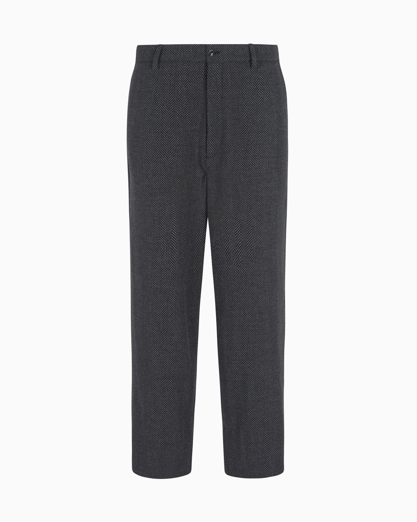 Chevron jacquard stretch virgin wool flat-front trousers Diapositiva 0