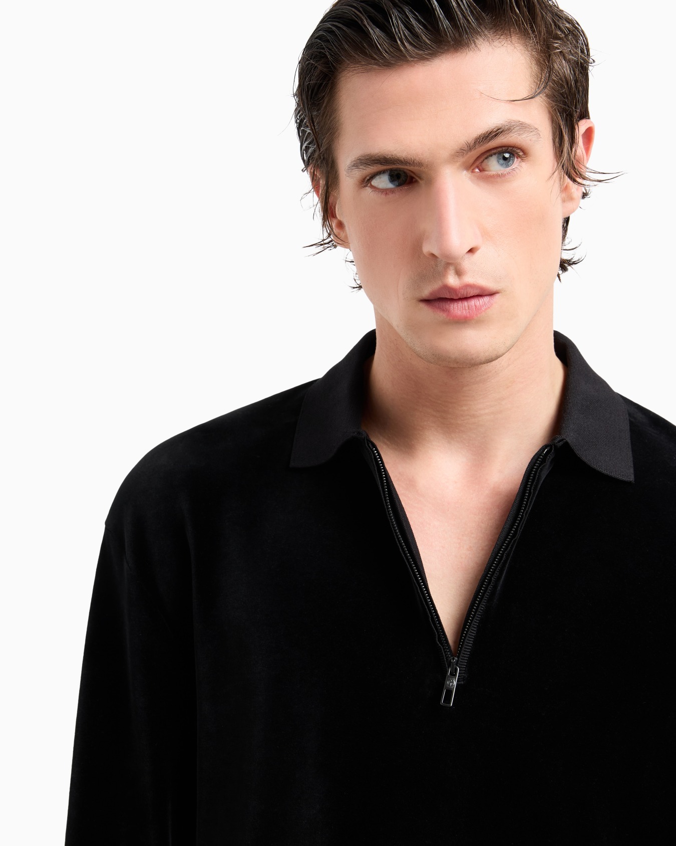 Long-sleeved chenille polo shirt Diapositiva 4