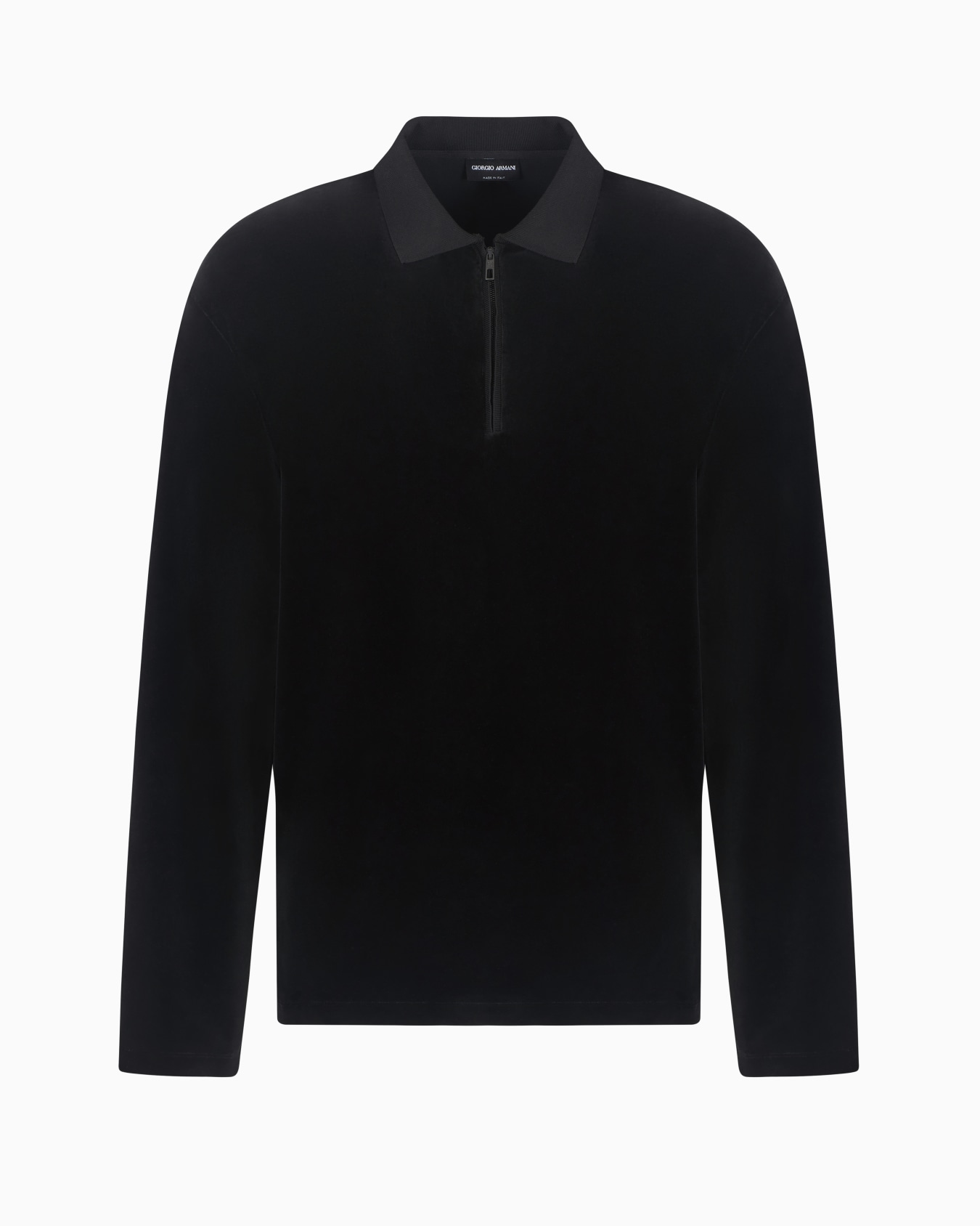 Long-sleeved chenille polo shirt Diapositiva 0
