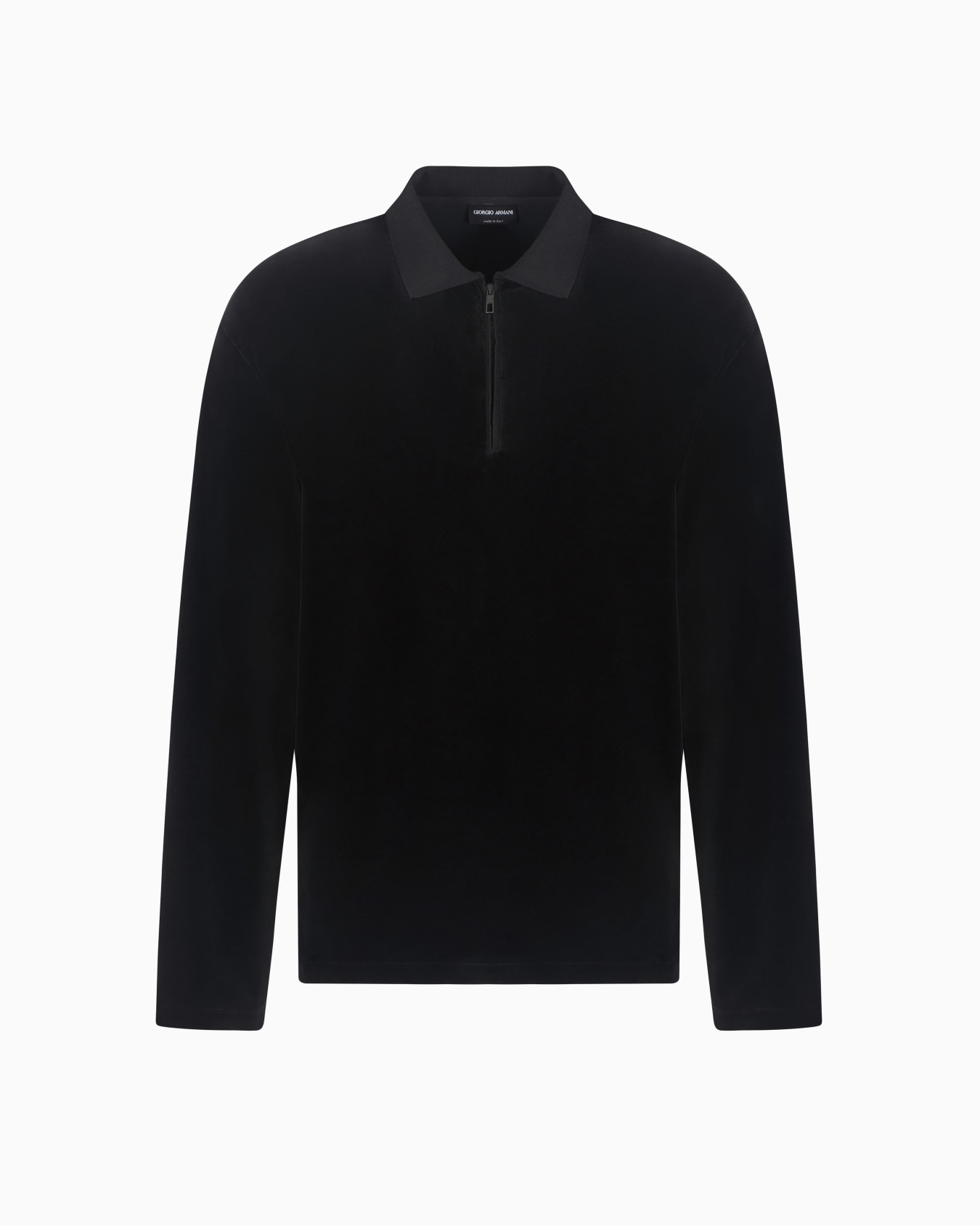 Long-sleeved chenille polo shirt Slide 0
