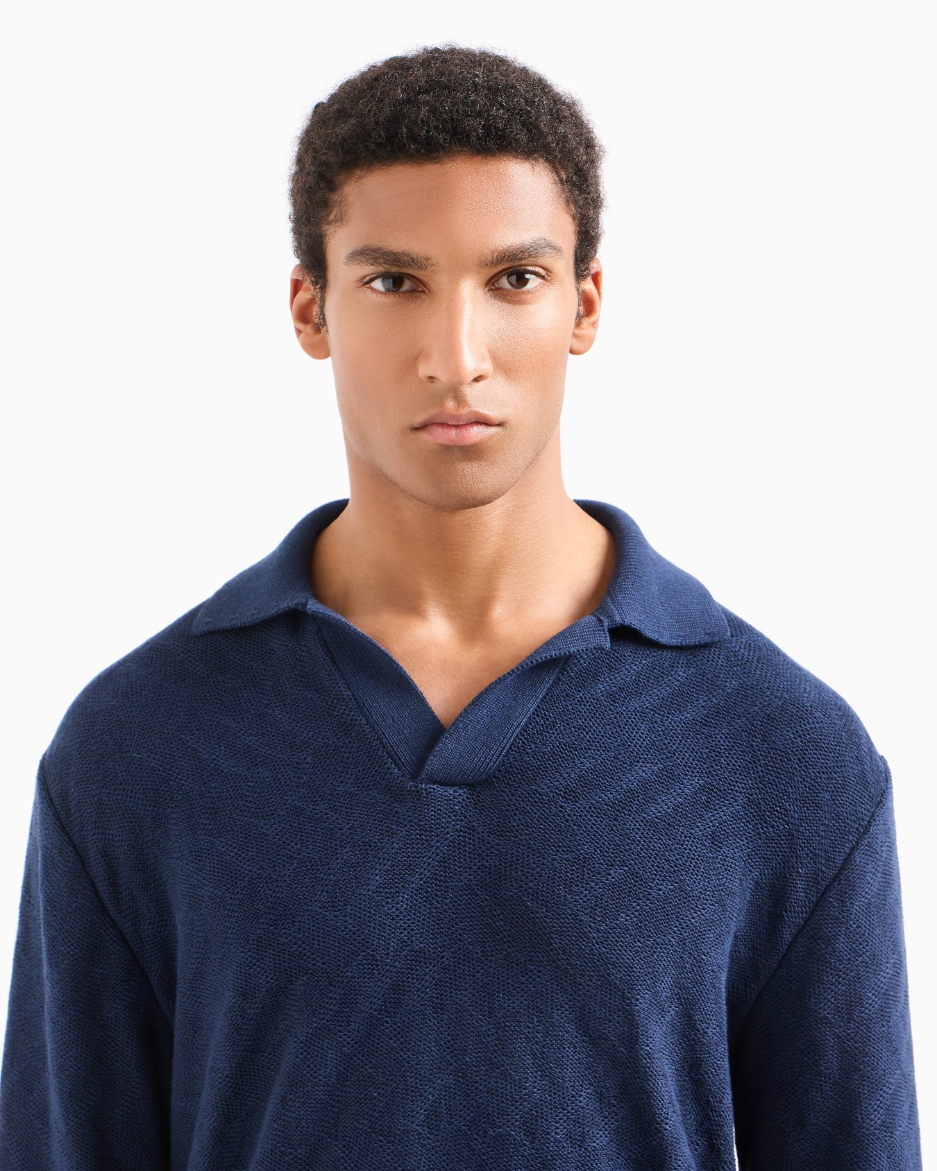 Jersey tipo polo de algodón con motivo en tejido jacquard Diapositiva 5