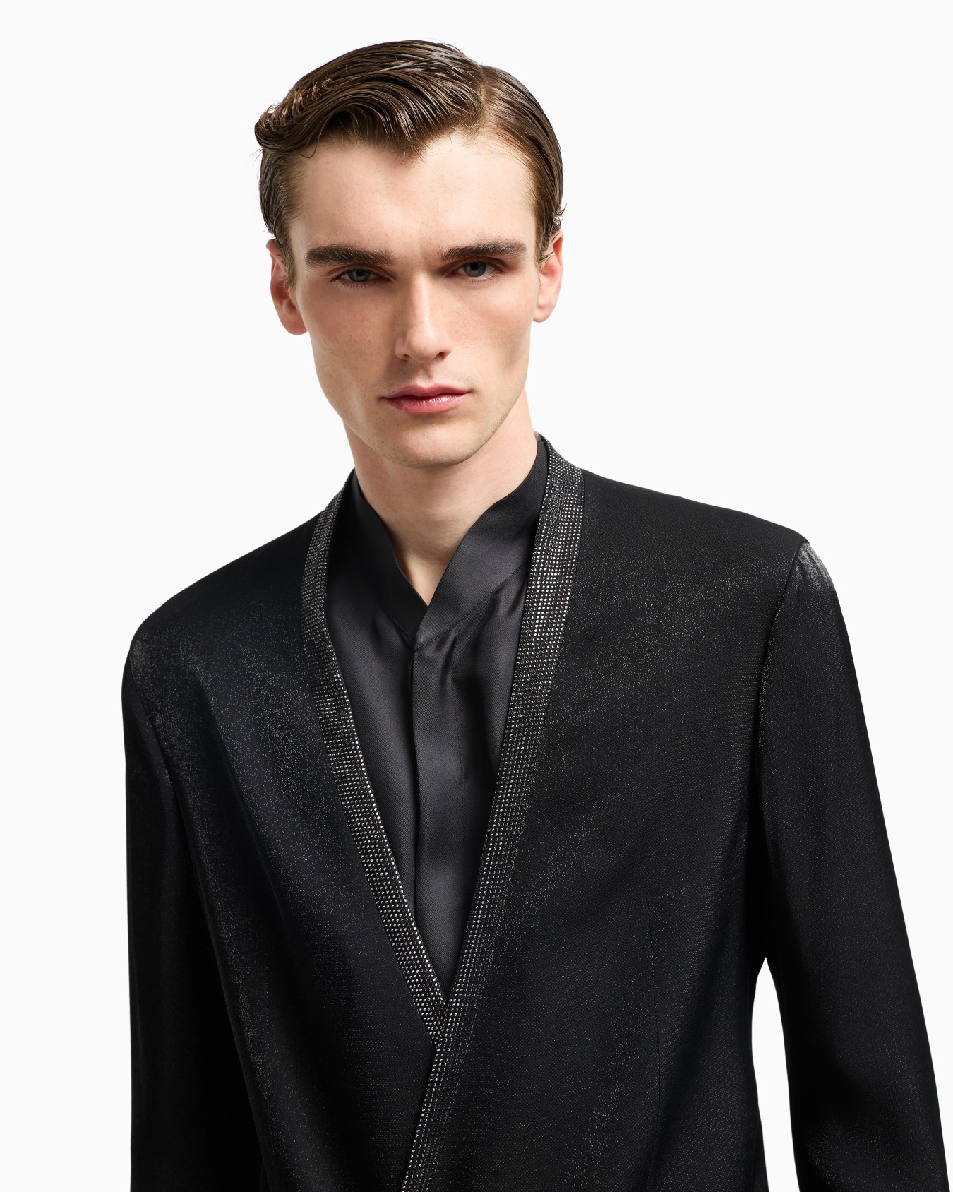 Upton Line tuxedo jacket in a viscose blend with rhinestones Diapositiva 4