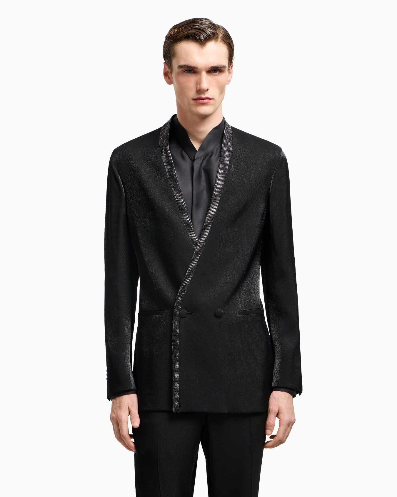 Upton Line tuxedo jacket in a viscose blend with rhinestones Diapositiva 3