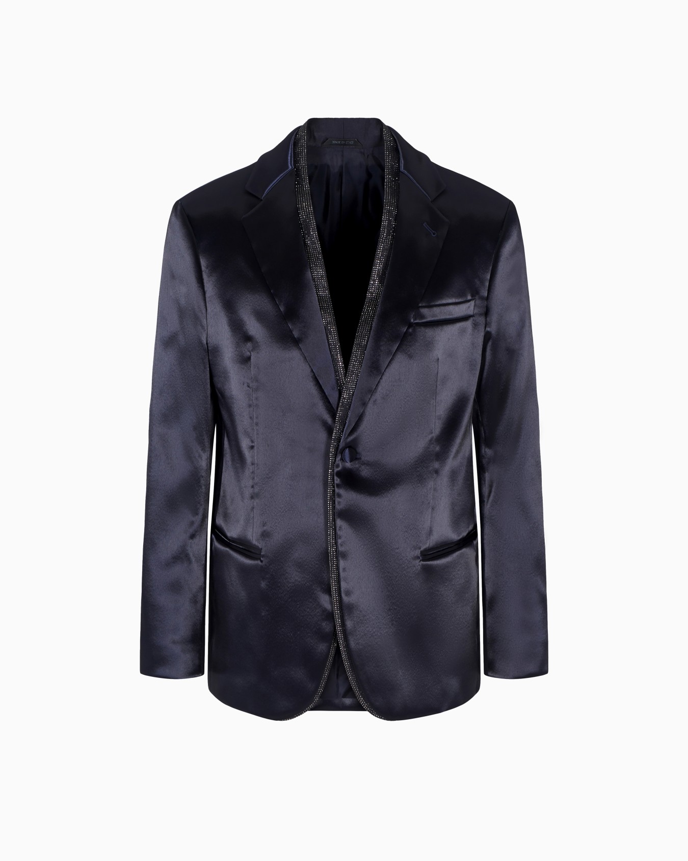Soho line silk-blend rhinestone tuxedo jacket Slide 0