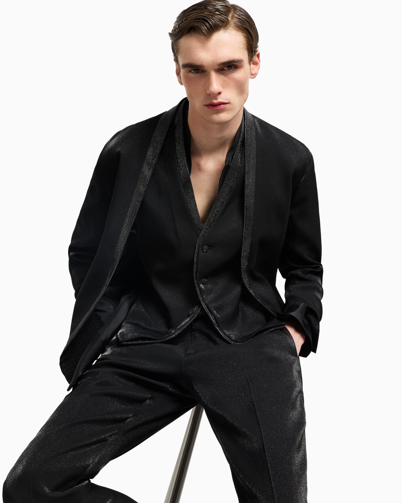 Viscose-blend flat-front trousers Slide 5