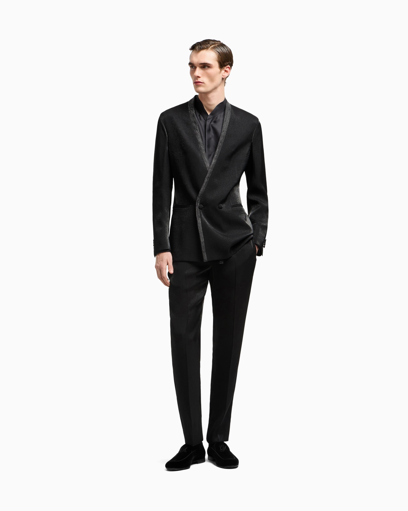 Viscose-blend flat-front trousers Slide 1