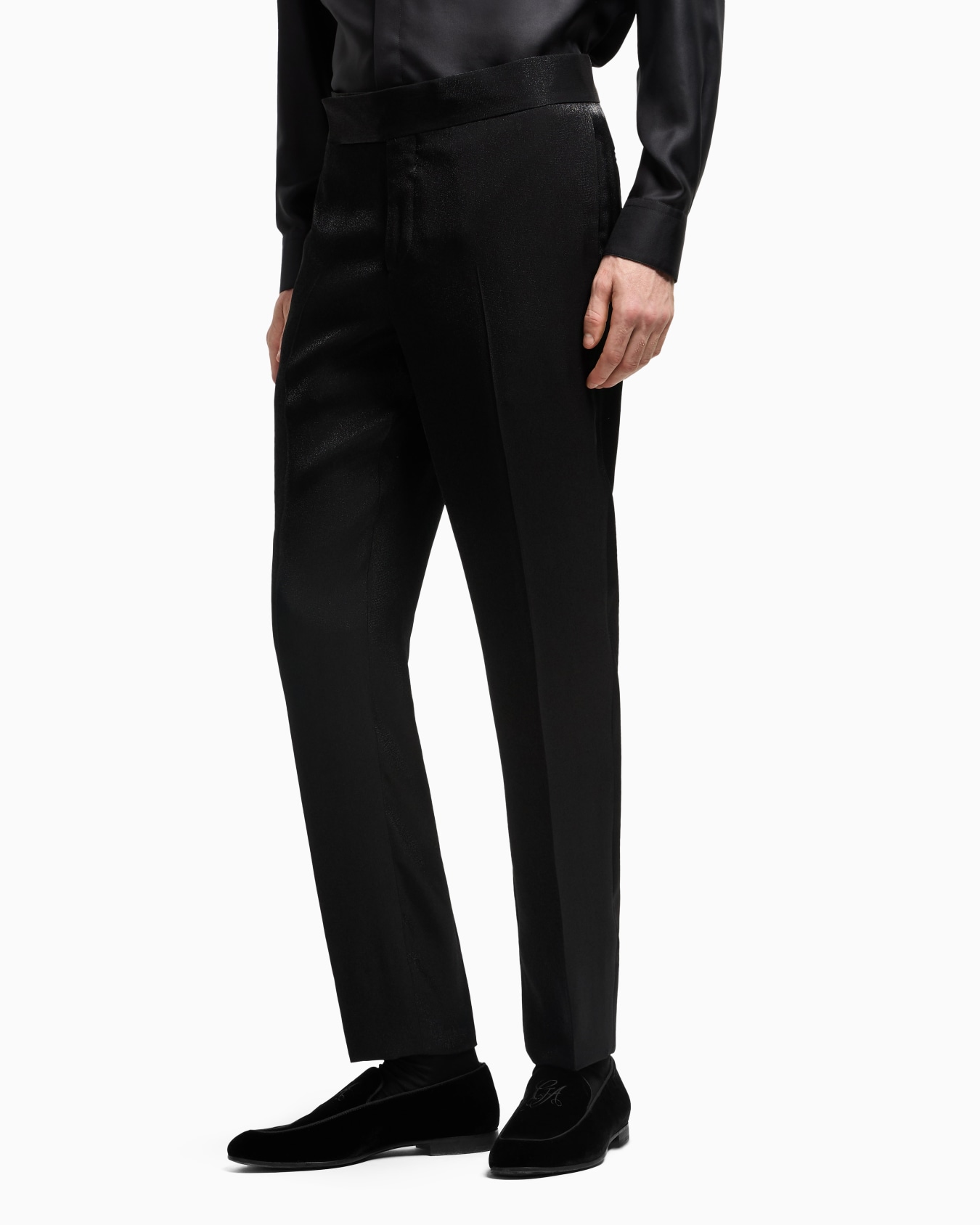 Viscose-blend flat-front trousers Slide 3