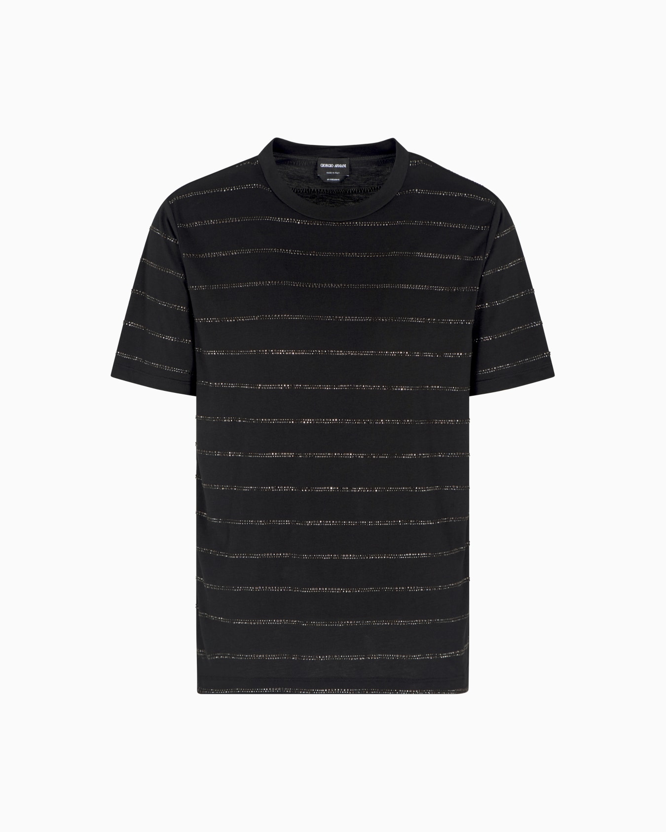 Pima-cotton and rhinestone crew-neck T-shirt Slide 0