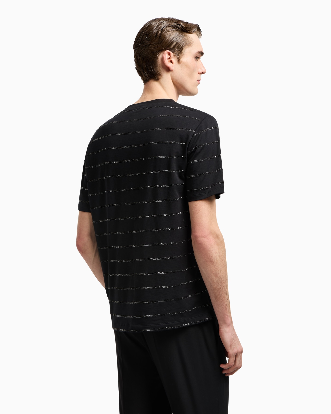Pima-cotton and rhinestone crew-neck T-shirt Slide 2