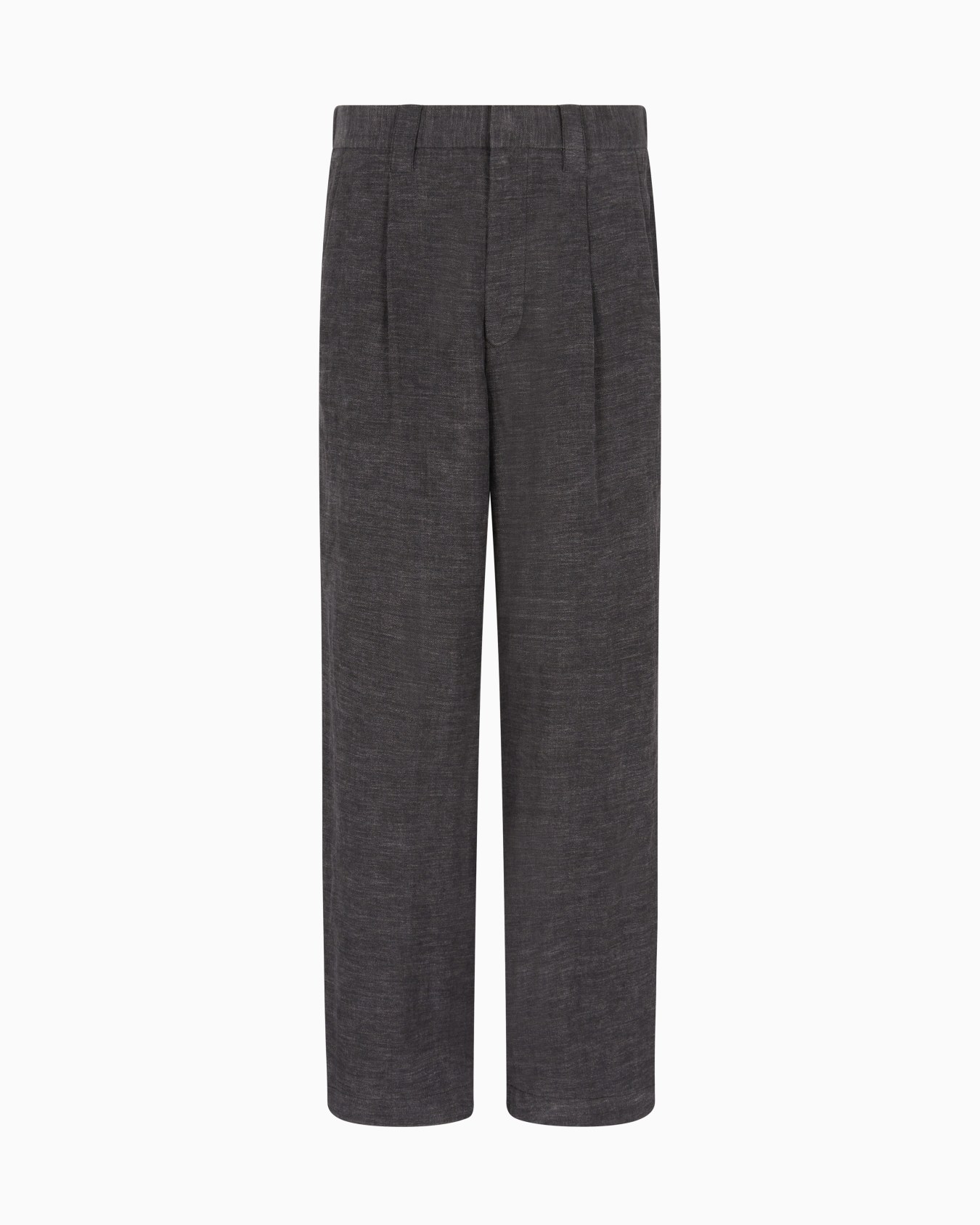 Single-pleat, faded linen twill trousers Slide 0