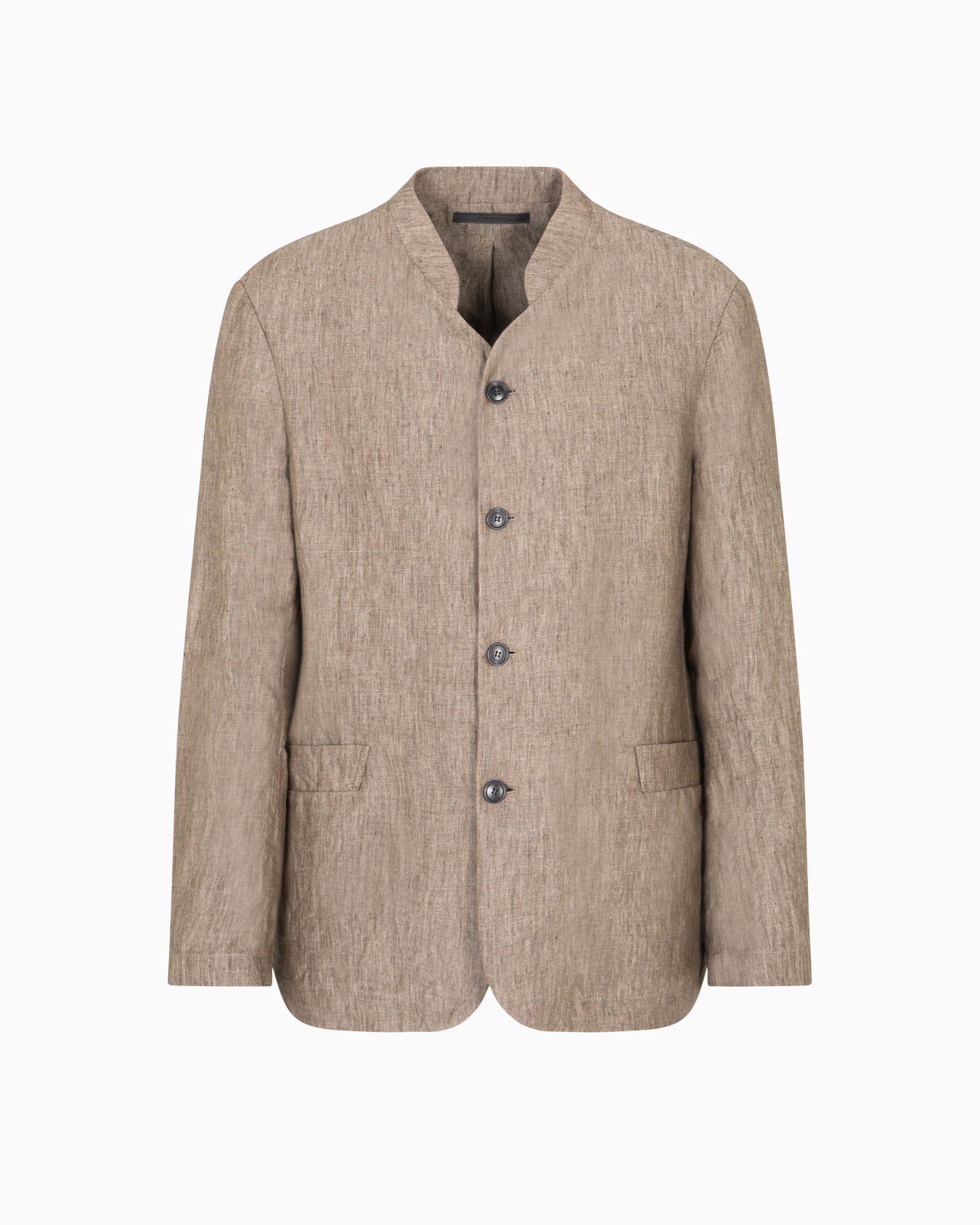 Single-breasted jacket in faded linen chambray Slide 0