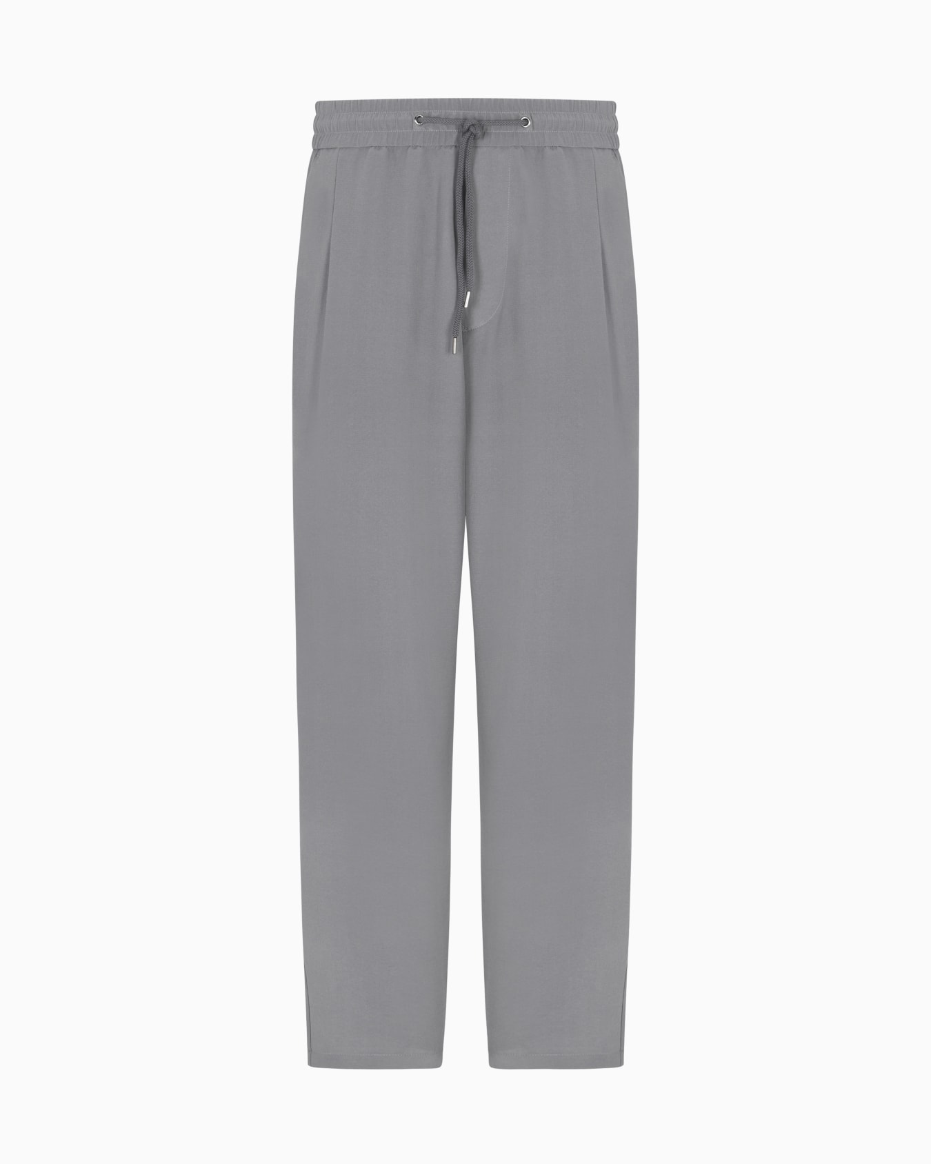 Silk crêpe flat-front trousers Slide 0