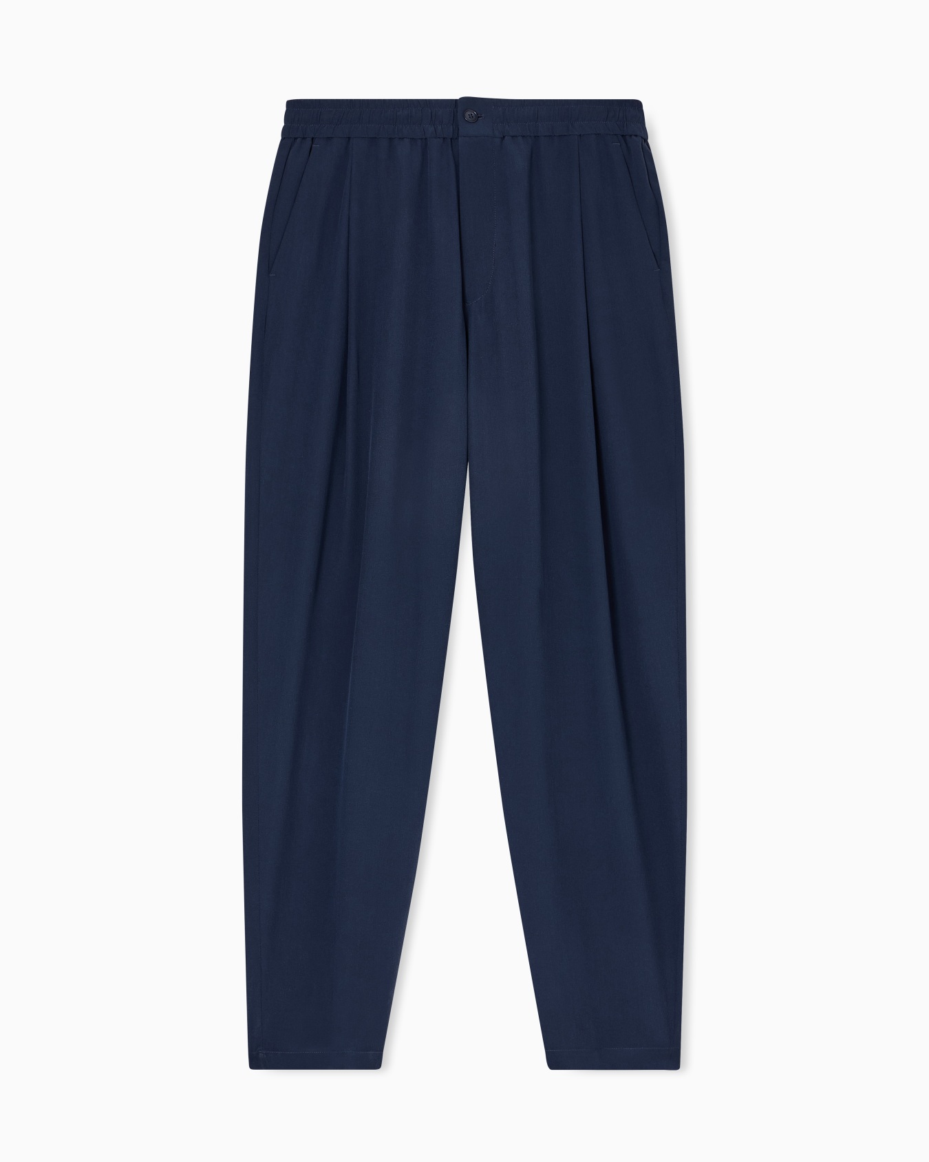 Silk crêpe flat-front trousers Slide 0