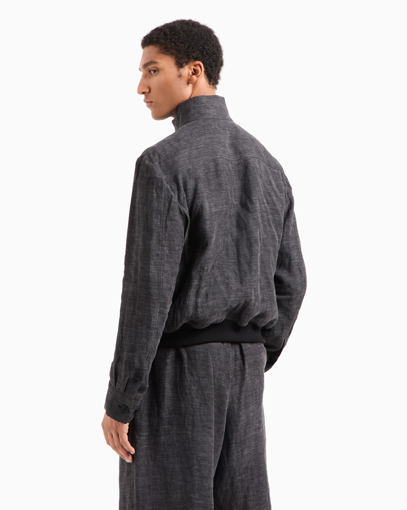 Faded linen twill blouson Slide 3