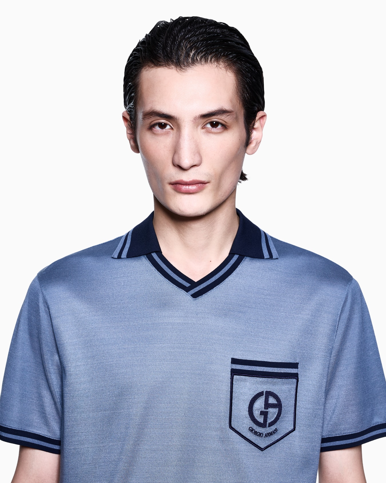 Silk piqué jersey polo shirt Slide 4
