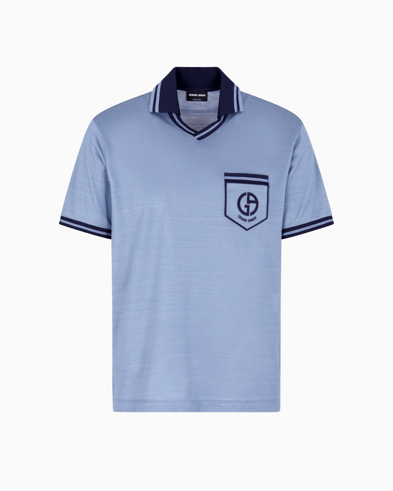 Silk piqué jersey polo shirt Slide 0
