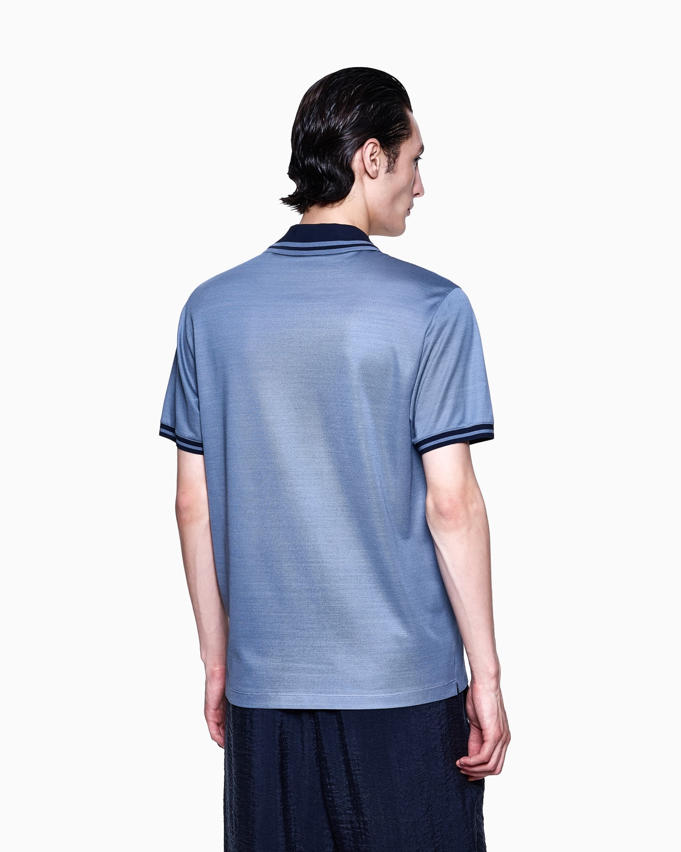 Silk piqué jersey polo shirt Slide 2